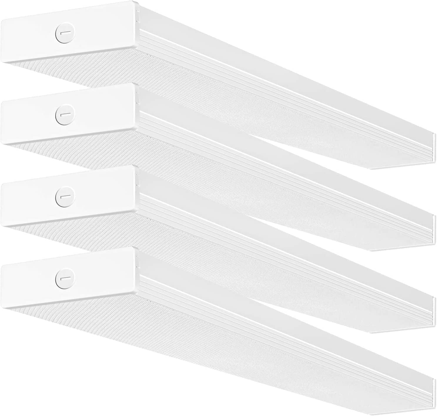 4FT LED Wraparound Light 40W, 4400Lm, ETL Listed, 4 Pack