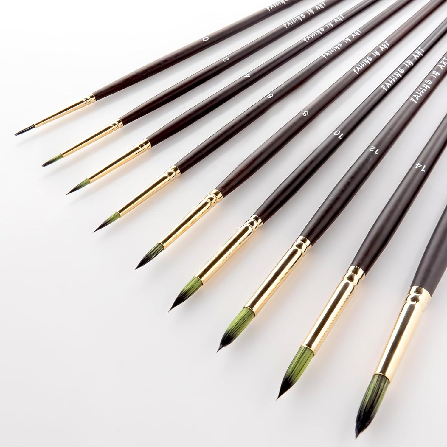 Falling in Art 9 PCS round Paint Brushes Set, Professional Nylon Paint Brushes