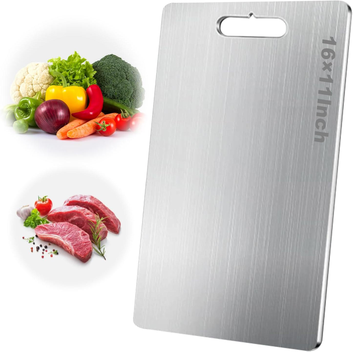 Katuchef Titanium Cutting Board, New Pure Cut Titanium Cutting Boards for Kitchen, Safe Durable Extra Large Cutting Board for Meat Fruit Vegetable (Large)