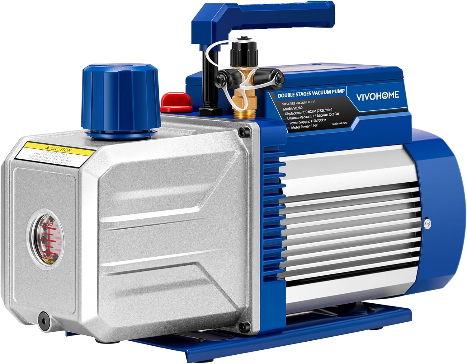 Bomba de vacío HVAC de 2 etapas, 1 HP, 9,6 CFM, para R134a