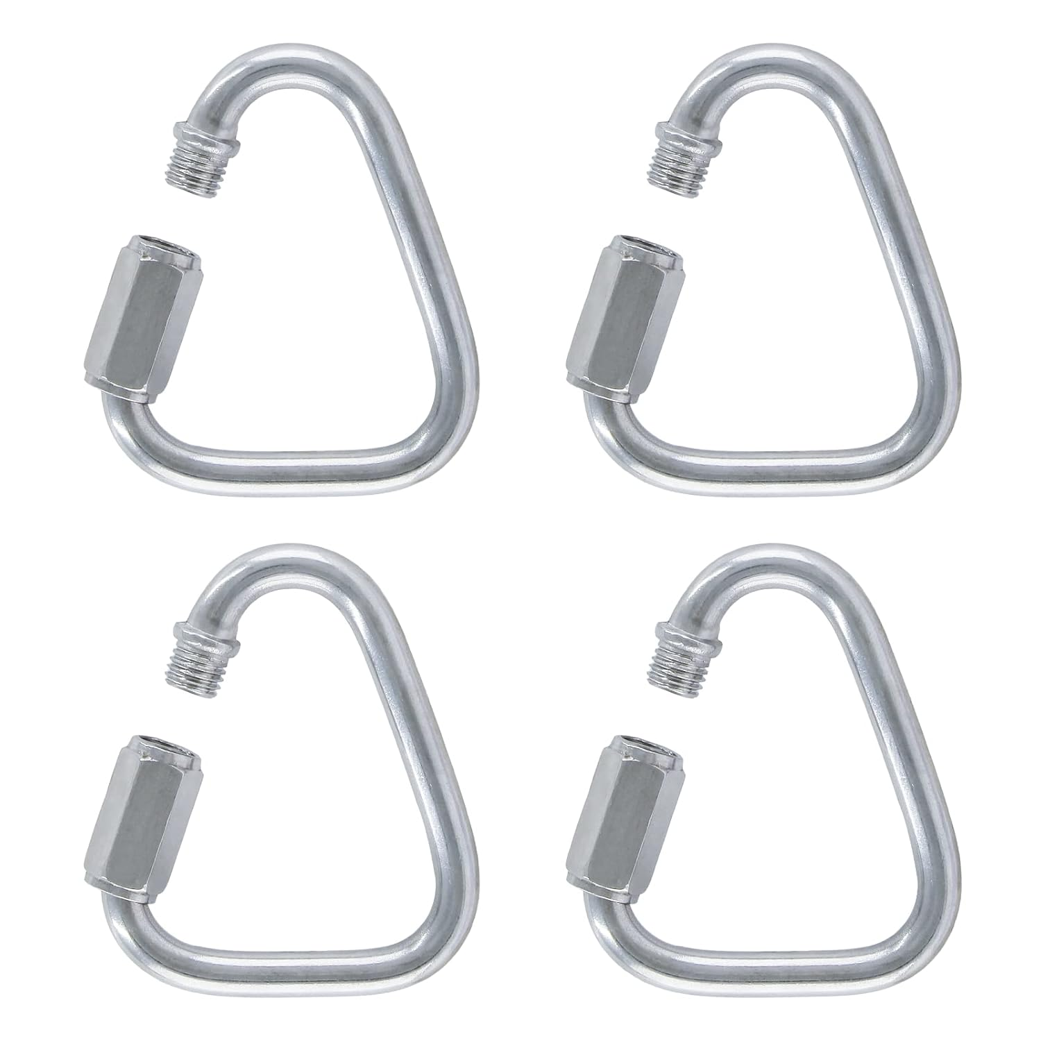 4 Pack M8 Quick Link Triangle, 2.9 Inch Stainless Steel Quick Links Carabiner 