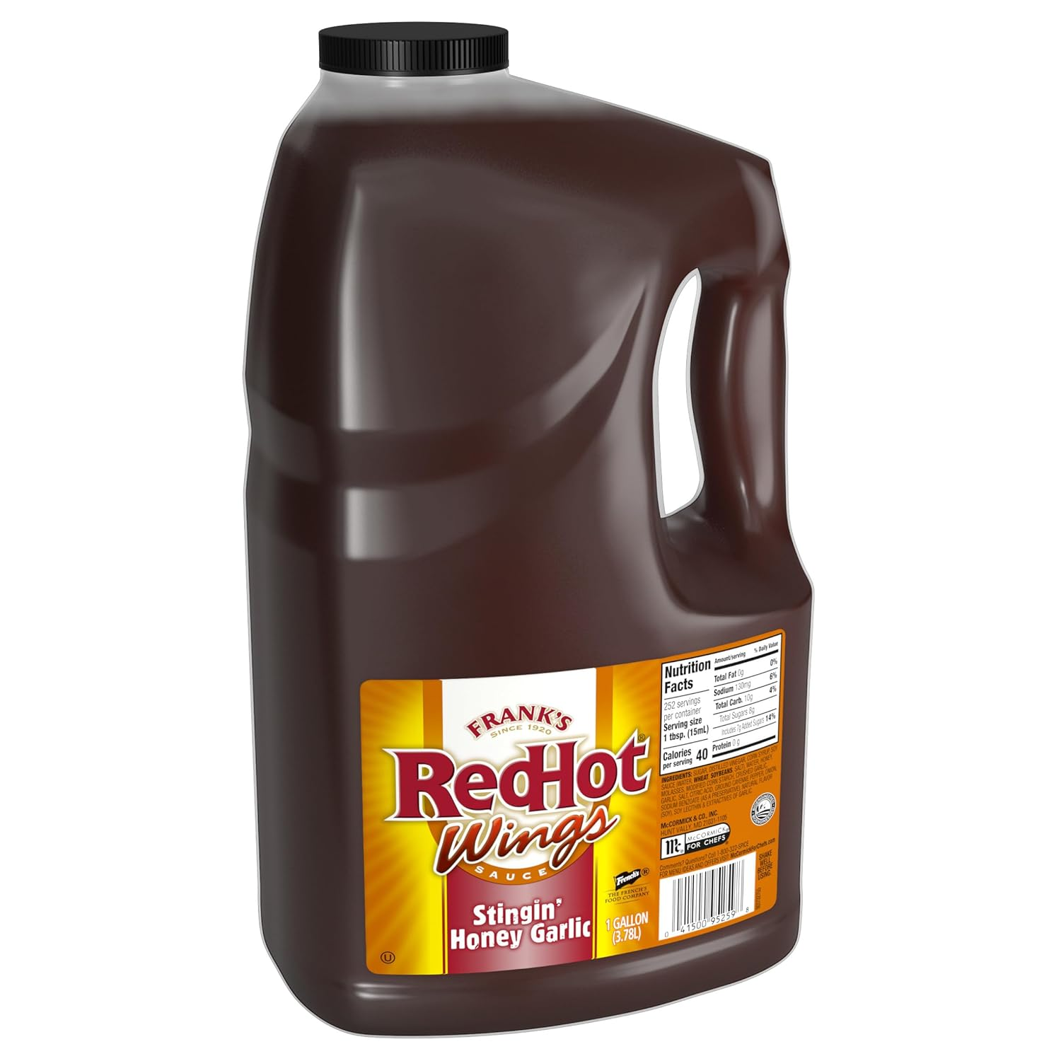 Frank'S Redhot Stingin' Honey Garlic Sauce, 1 Gal - One Gallon Bulk Container 