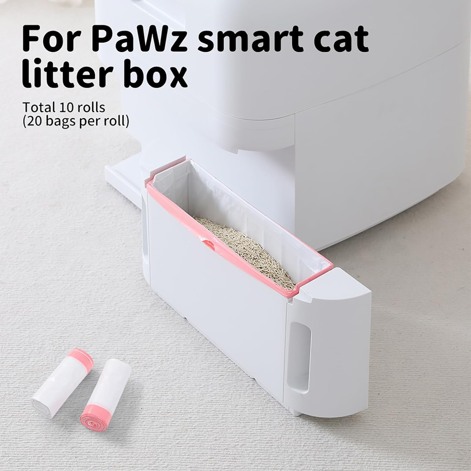 PaWz Waste Bags 10 Rolls(200 Counts), Pet Cat Poo Bag with Carry Handler, Dis... - Picture 9 of 14