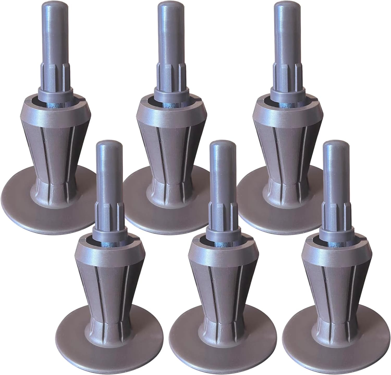6 Pack Heavy Duty Bed Frame Replacement Feet, Steel Stem & Plastic Base with Soc