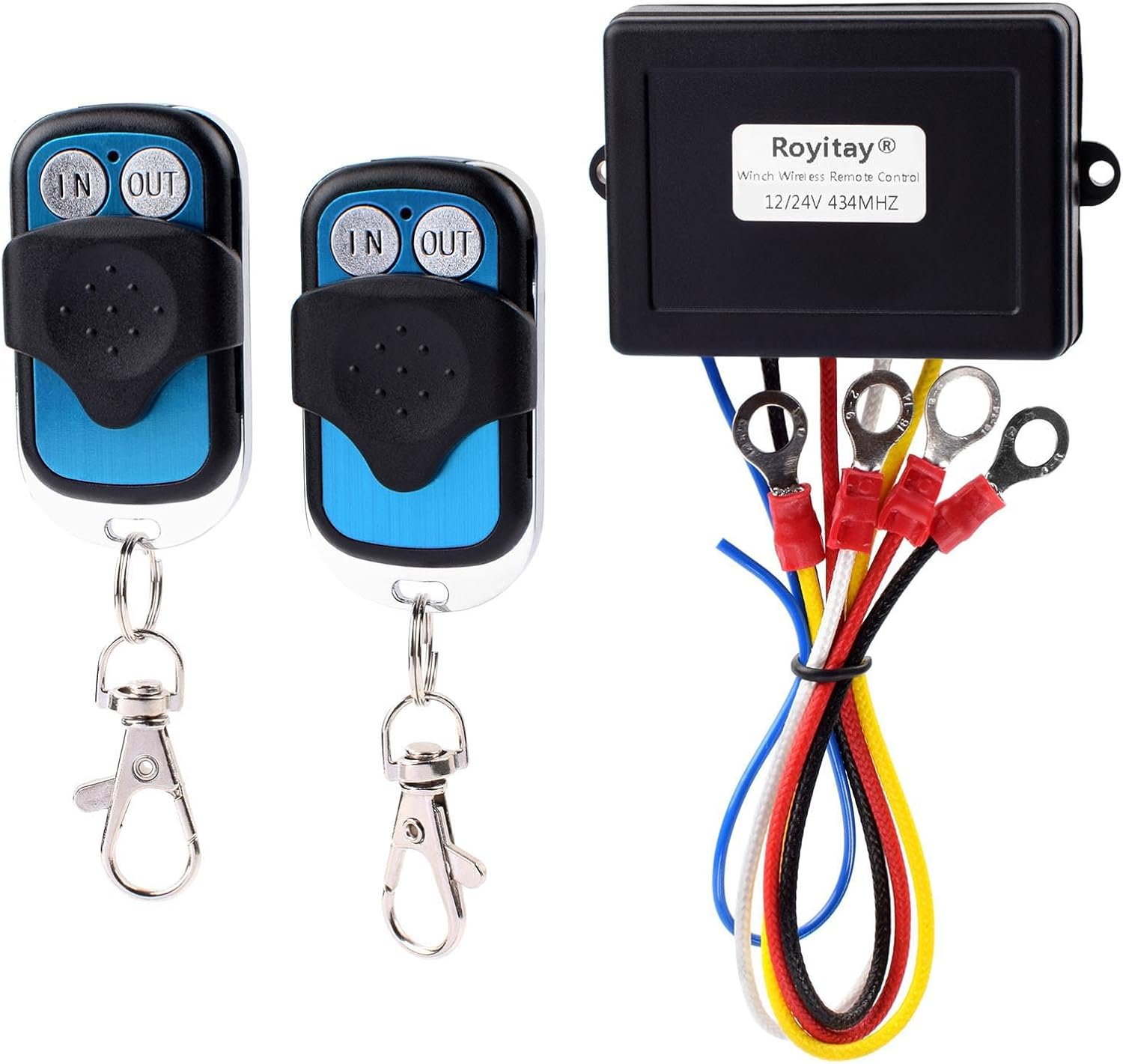 Wireless Winch Remote Control Kit for Car Truck Jeep ATV SUV 12V 24V Handset Recovery Winch Control Remote Electric Remote Control Waterproof Winches Wireless System