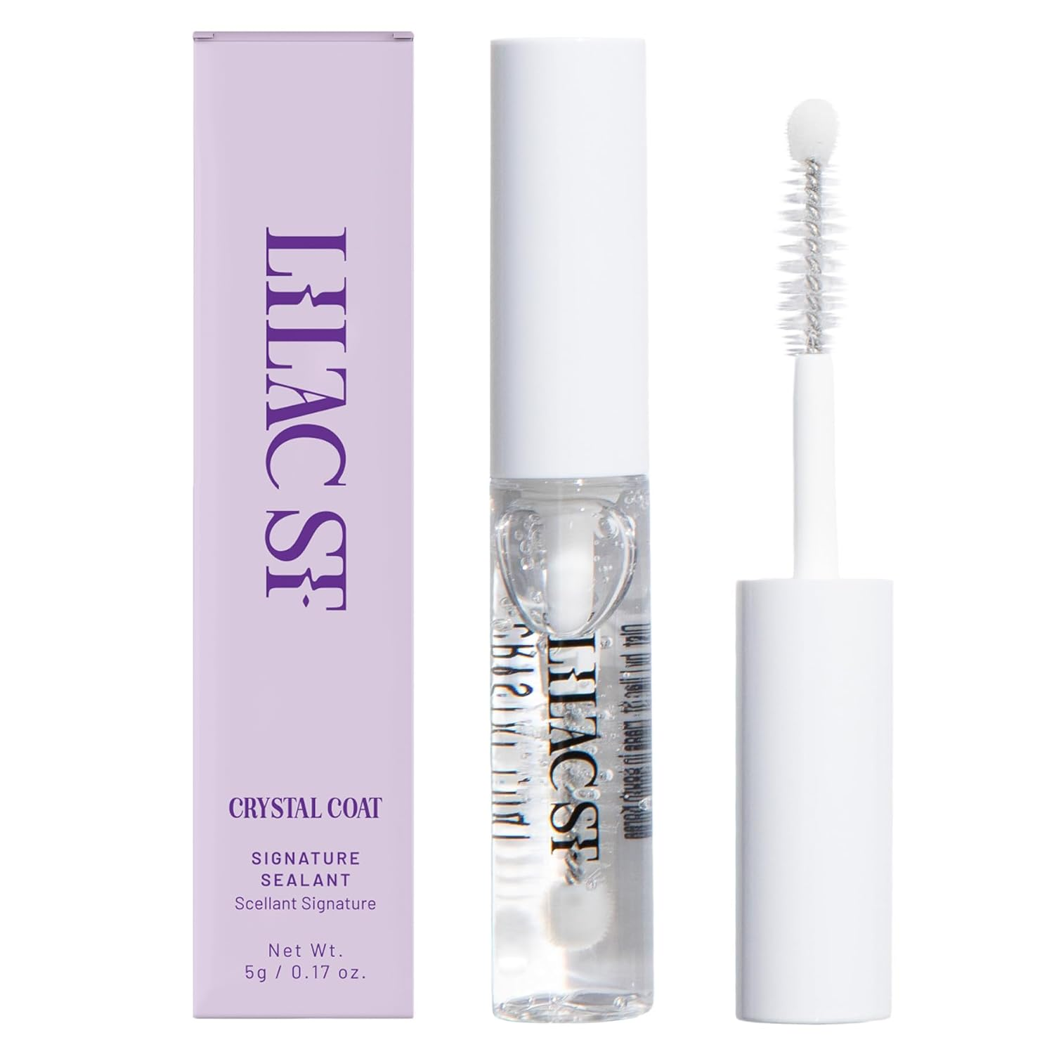 - Lilac Lash Crystal Coat - Glossly & Clear Lash Sealant - Long Lasting Lash Application - Extend Wear - Brush Applicator Tip - Waterproof - Cruelty Free, Vegan, Women Founded - 0.17 Fl Oz