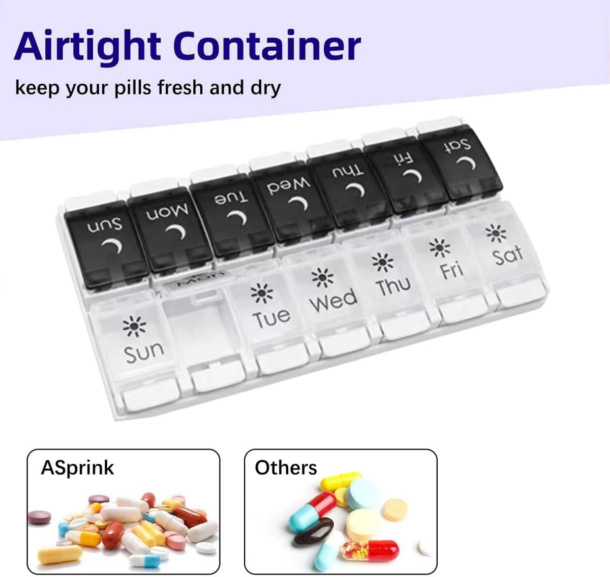 Weekly Pill Organiser, 2 Times a Day Easy to Fill 7 Days Pill Box, Pill Box w... - Picture 7 of 12