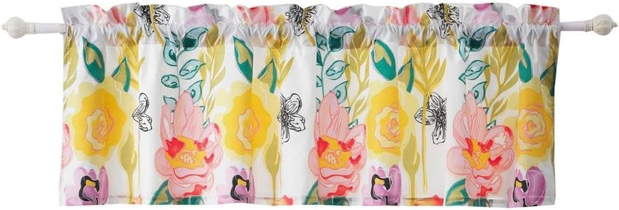 Greenland Home Watercolor Dream Window Valance, White 84 X 19