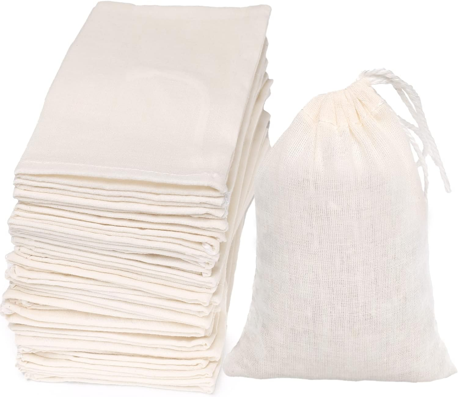 Cotton Bags Muslin Bags Sachet Bag for Home Supplies (4x6 Inch 10 Pack)
