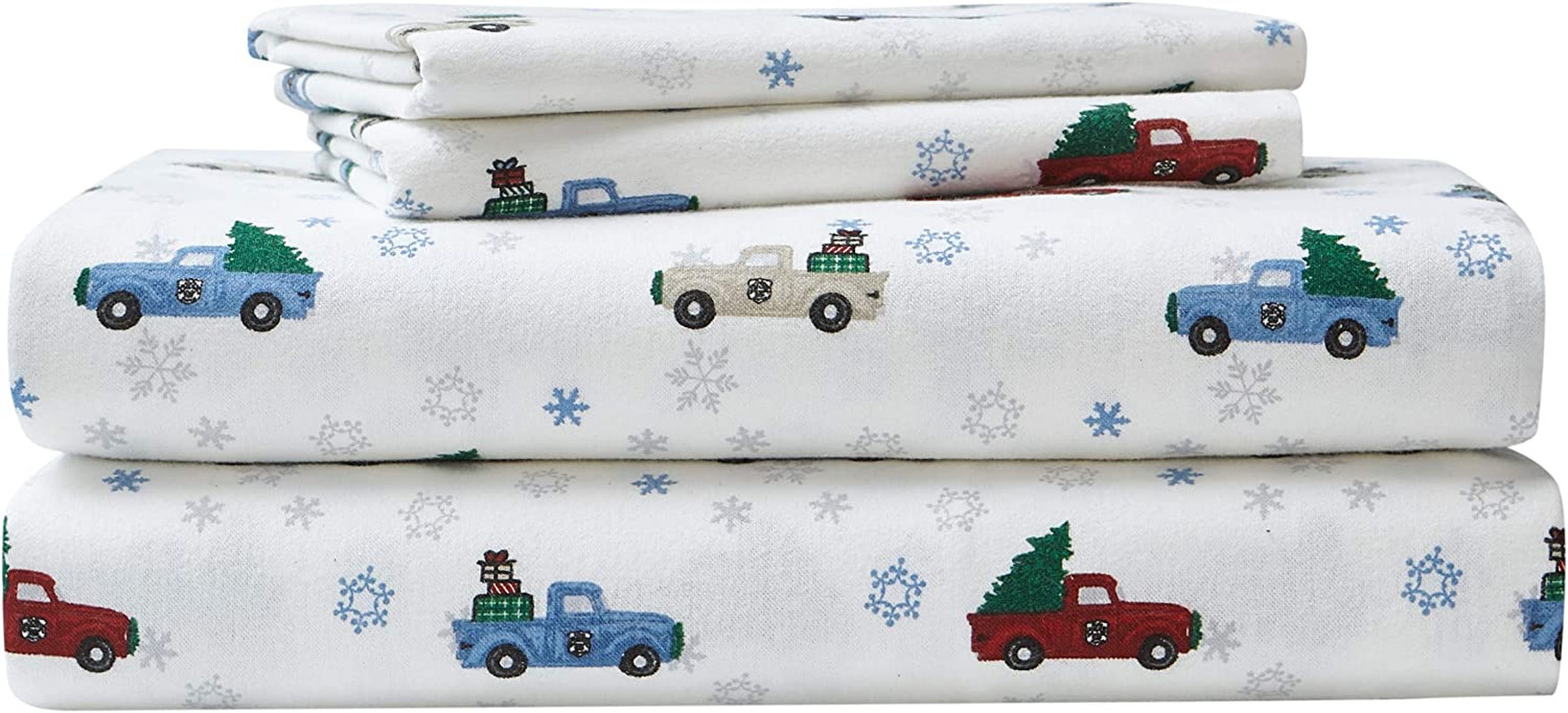 - Full Sheets, Cotton Flannel Bedding Set, Brushed for Extra Softness, Cozy Home Decor (Winter Outing, Full)