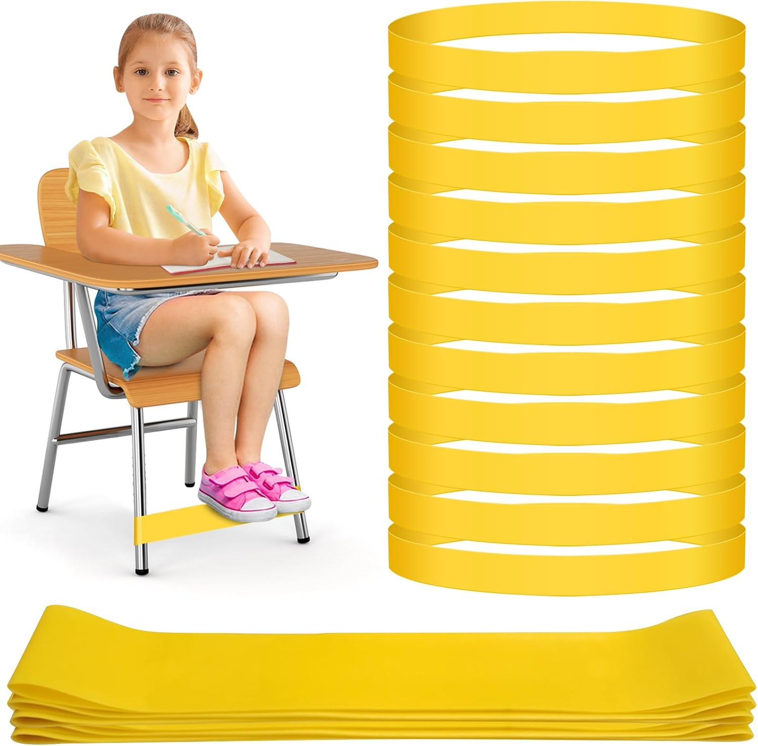 6 Pack Chair Bands for Kids with Fidgety Feet, ADHD Tools for Kids, ROOKEA Se... - Picture 28 of 28