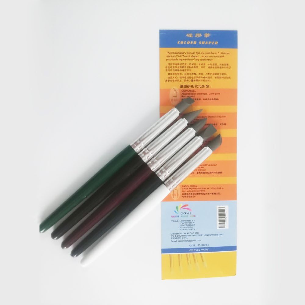 COMIART Clay Sculpture Tools Silicon Color Shapers Painting Brushes Size 6 - Picture 5 of 14
