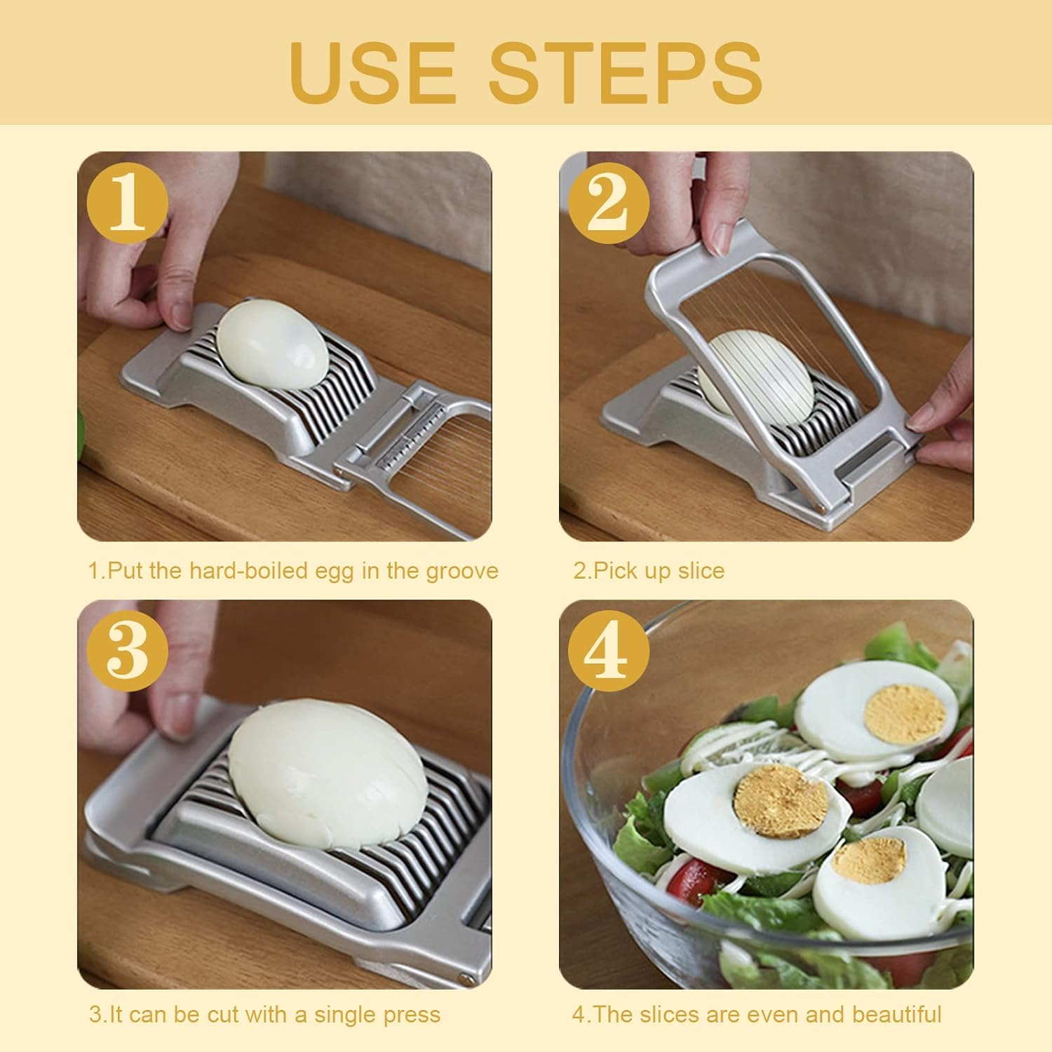 SupMaka egg cutter strawberry slicer - Aluminum Fruit Slicer, Mushroom Stainl... - Picture 5 of 14