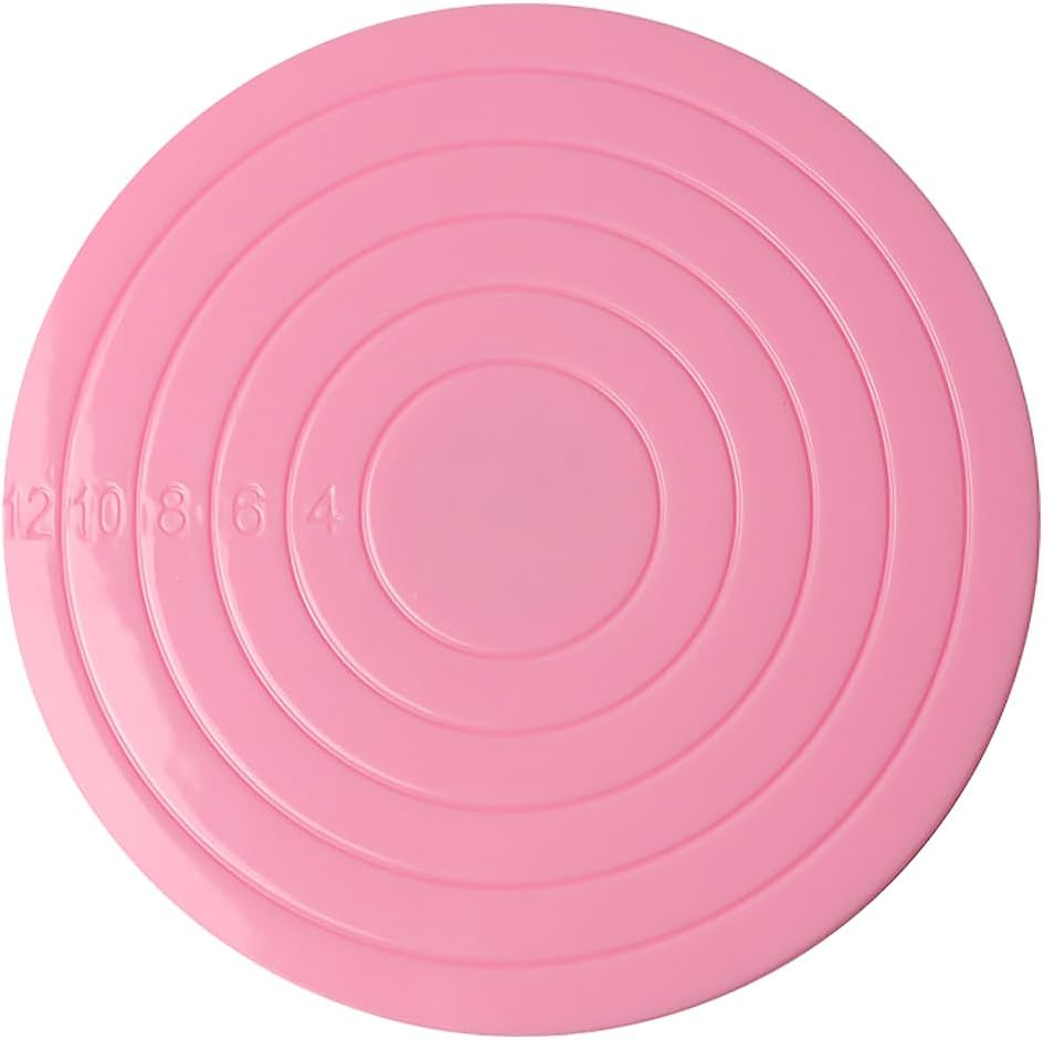 Cake Turn Table Pink Cookie Decorating Turntable Mini Rotating Cake Decorating Stand 360 Degree Revolving Cake Base for Family Kitchens DIY Cakes
