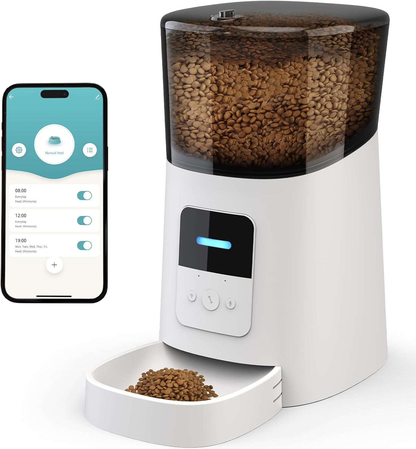 ADVWIN Pet Feeder Pro, WiFi Double Bowl 6L Automatic Cats Feeder with App Rem... - Picture 9 of 14