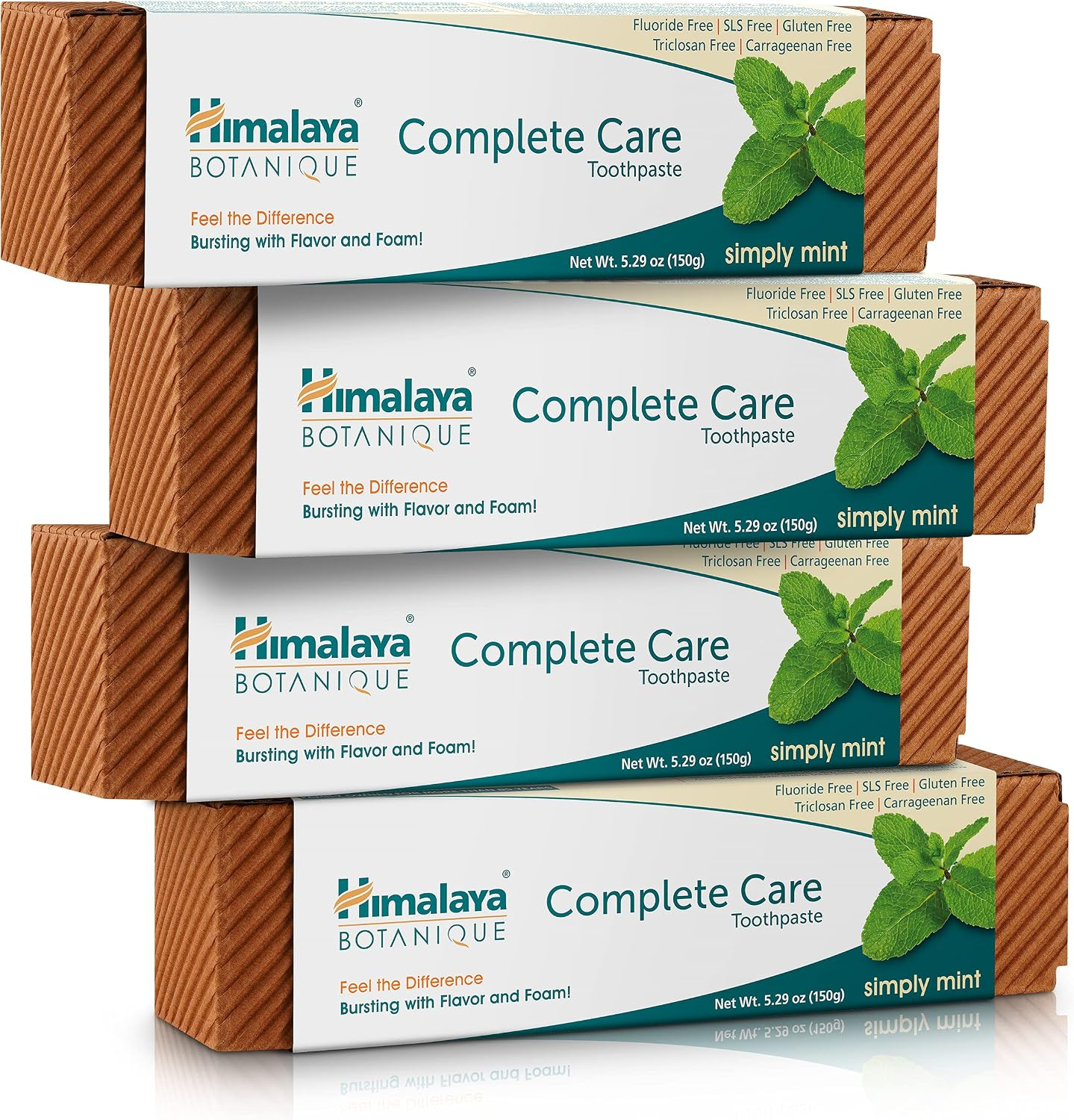 Himalaya Botanique Complete Care Toothpaste, Mint Flavor, 5.29 Oz, 4 Pack