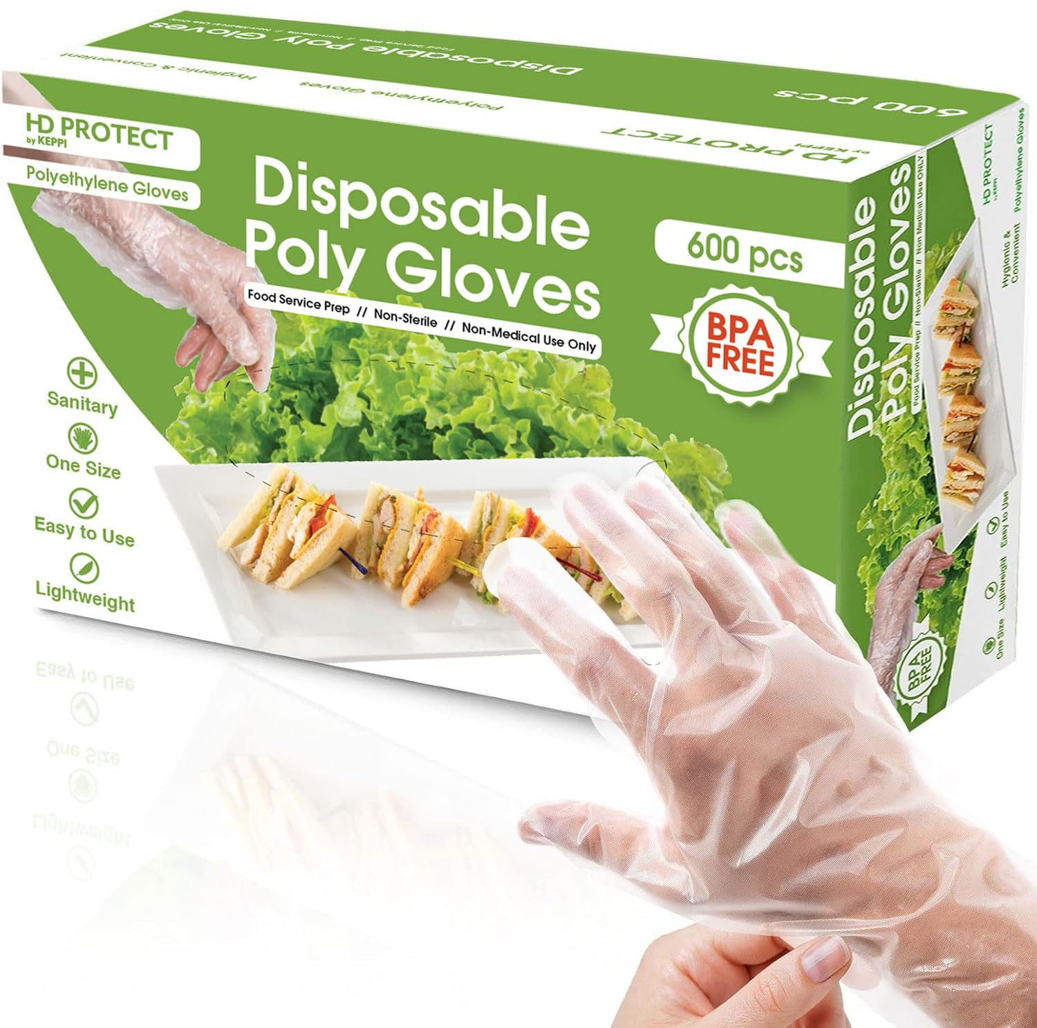 600 Pack Disposable Food Prep Gloves – Clear Polyethylene, Latex-Free, Bpa-Free