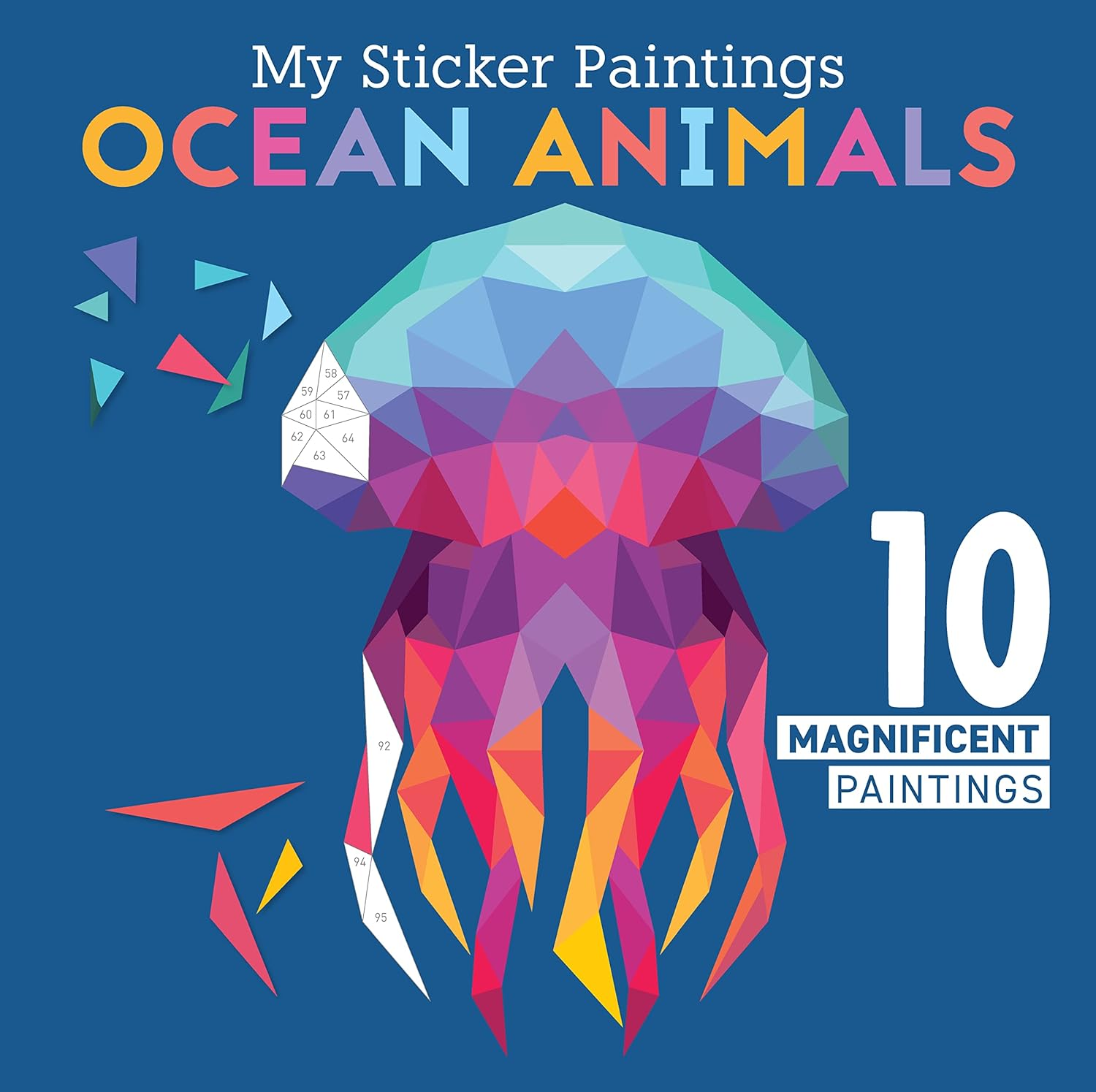 My Sticker Paintings: Ocean Animals: 10 Magnificent Paintings (Happy Fox Books) for Kids 6-10 - Jellyfish, Dolphins, Penguins, Sharks, and More, with 30 to 140 Removable, Reusable Stickers per Design
