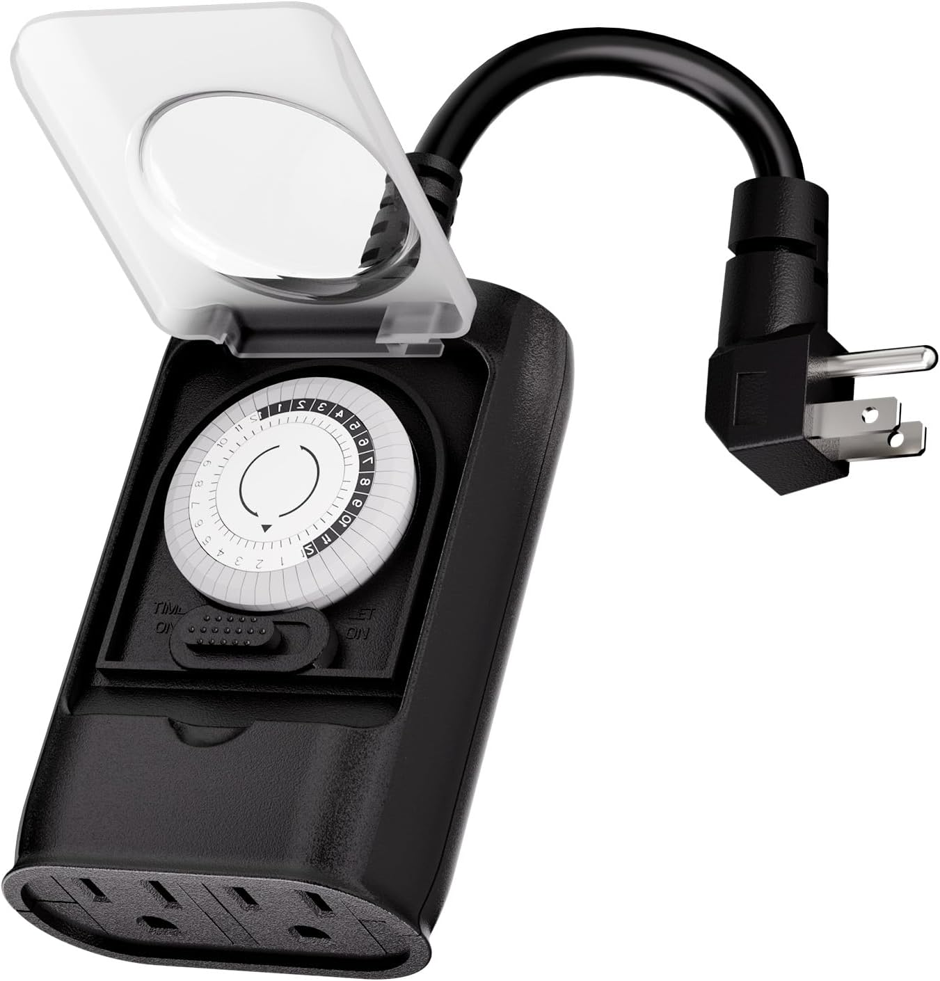 Kasonic Outdoor Timer Outlet 24 Hour Mechanical Switch Waterproof 2 Outlet