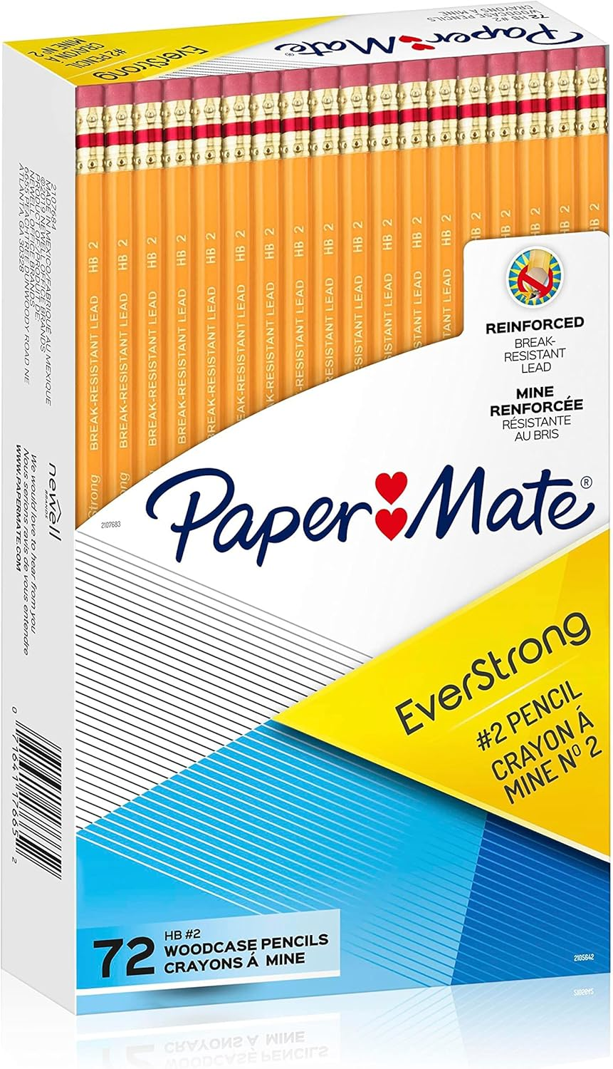 Everstrong #2 Pencils, Reinforced, Break-Resistant Lead When Writing, 72-Count