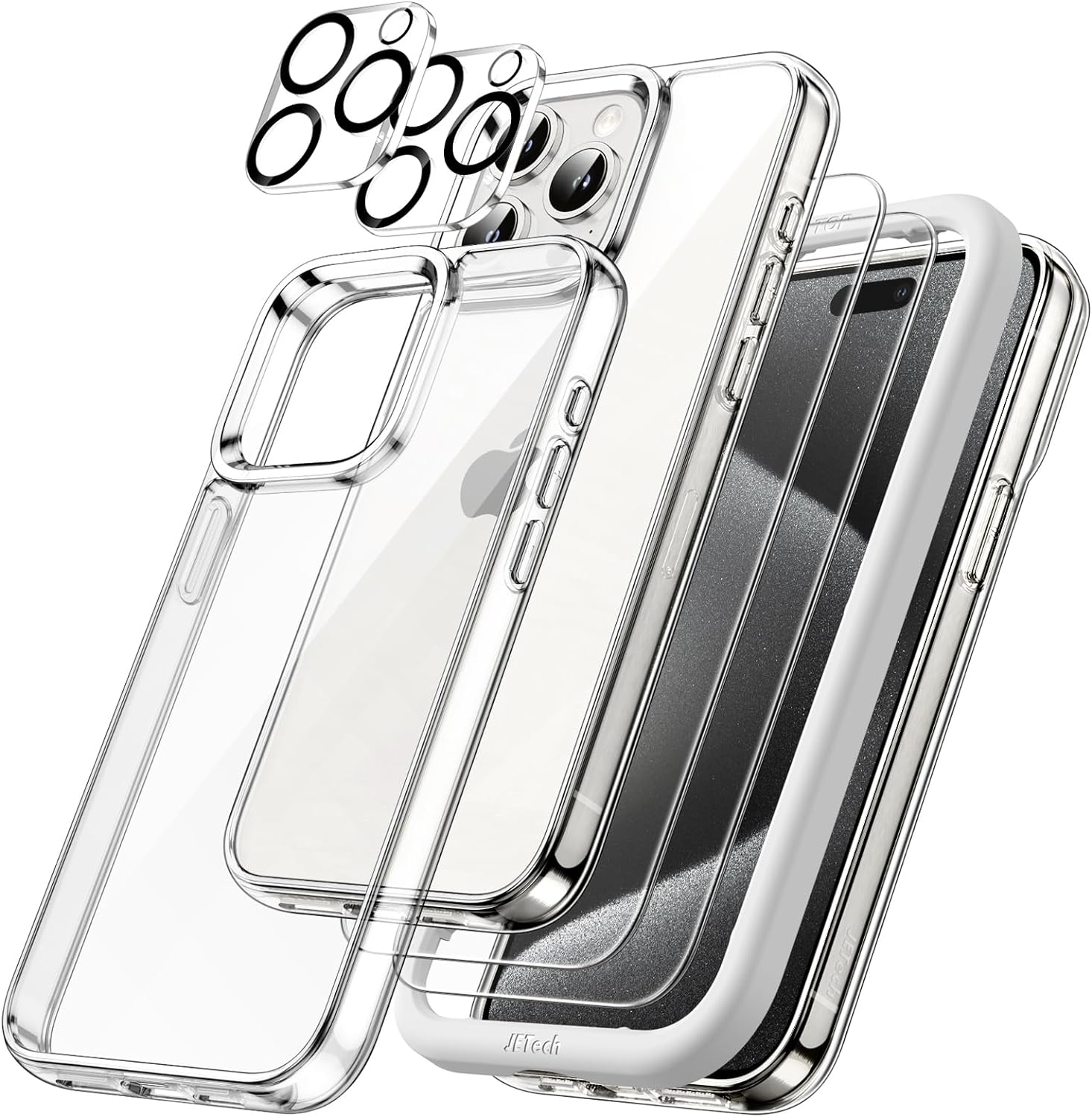 JETech 5 in 1 Case for iPhone 15 Pro 6.1-Inch with 2-Pack Each Tempered Glass... - Picture 2 of 13