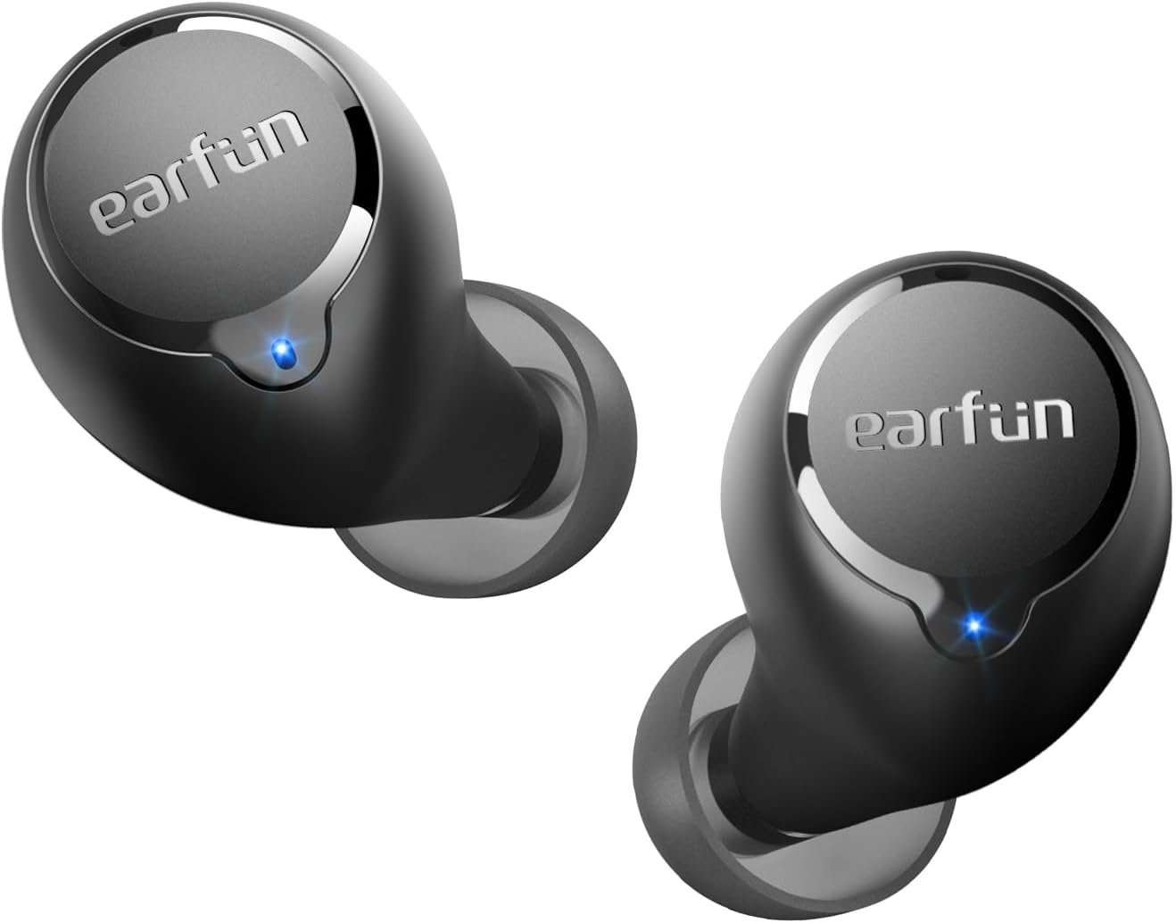 Earfun Free 2S Wireless Earbuds, [Upgraded Version] Bluetooth Earbuds with Deep Bass, 4 Mics for Clear Call, Customizable EQ App, IPX7 Waterproof In-Ear Headphones, 30H Playtime, Wireless Charging