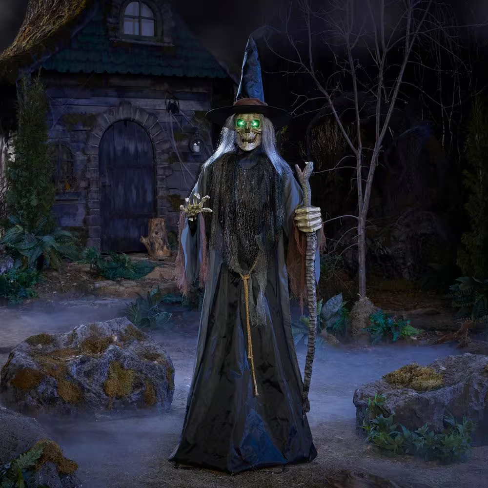 7 FT Wicked Woods Animated LED Macabre Witch