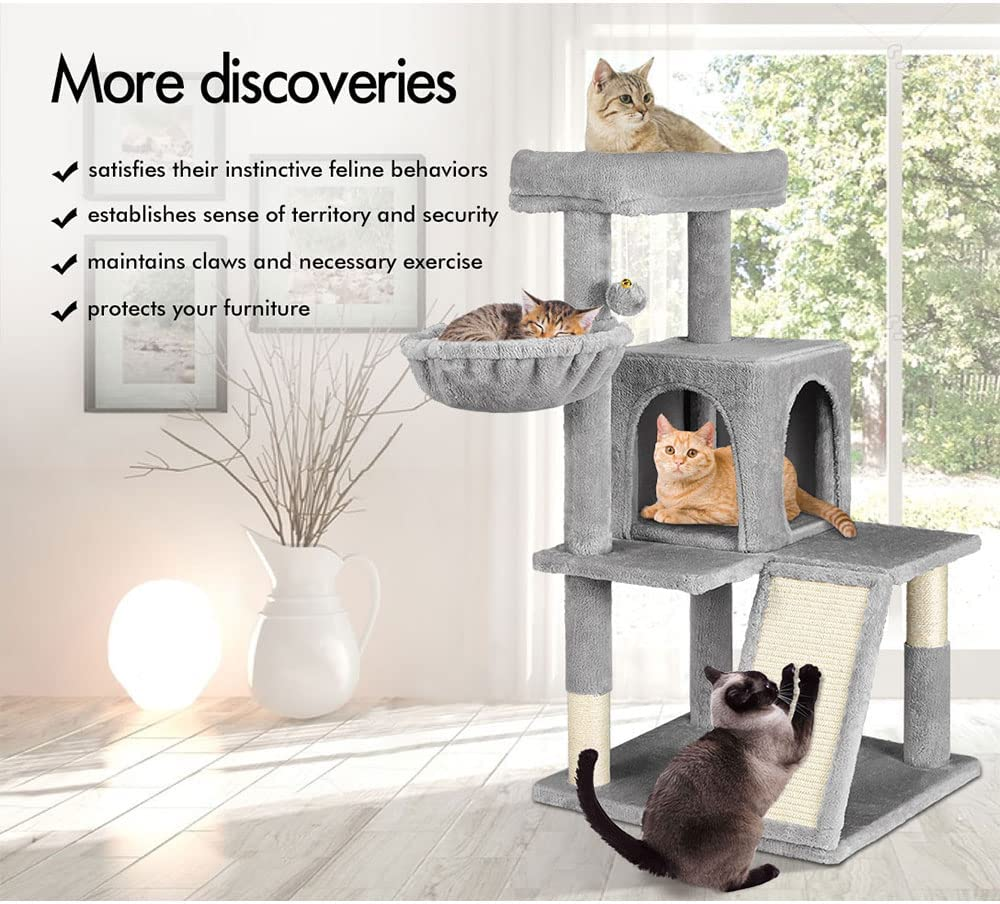 BEASTIE Cat Tree 100Cm MultiLevel Cat Tower with Scratching Posts, Cat
