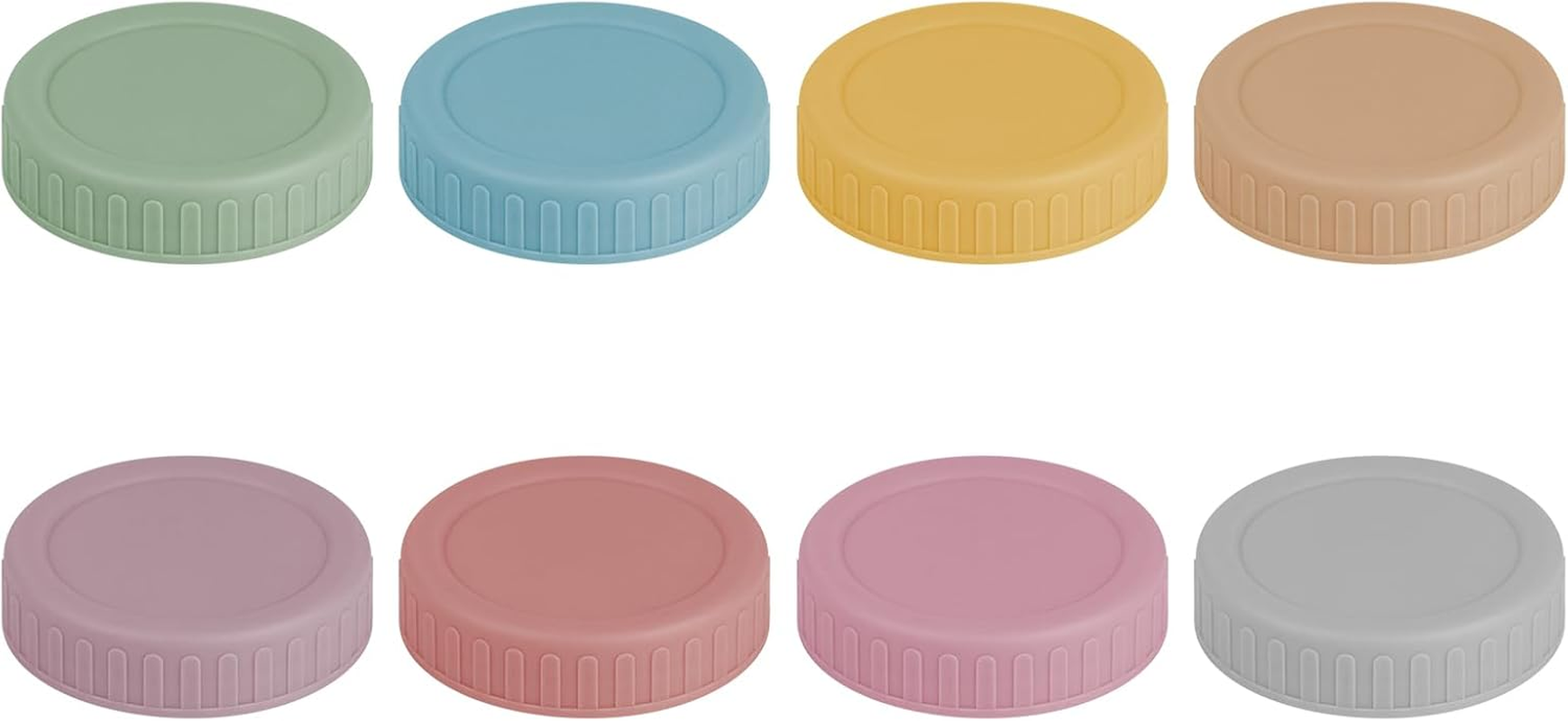 Vaincre 8PCS Mason Jar Lids - Colored Plastic Mason Lids Regular Mouth