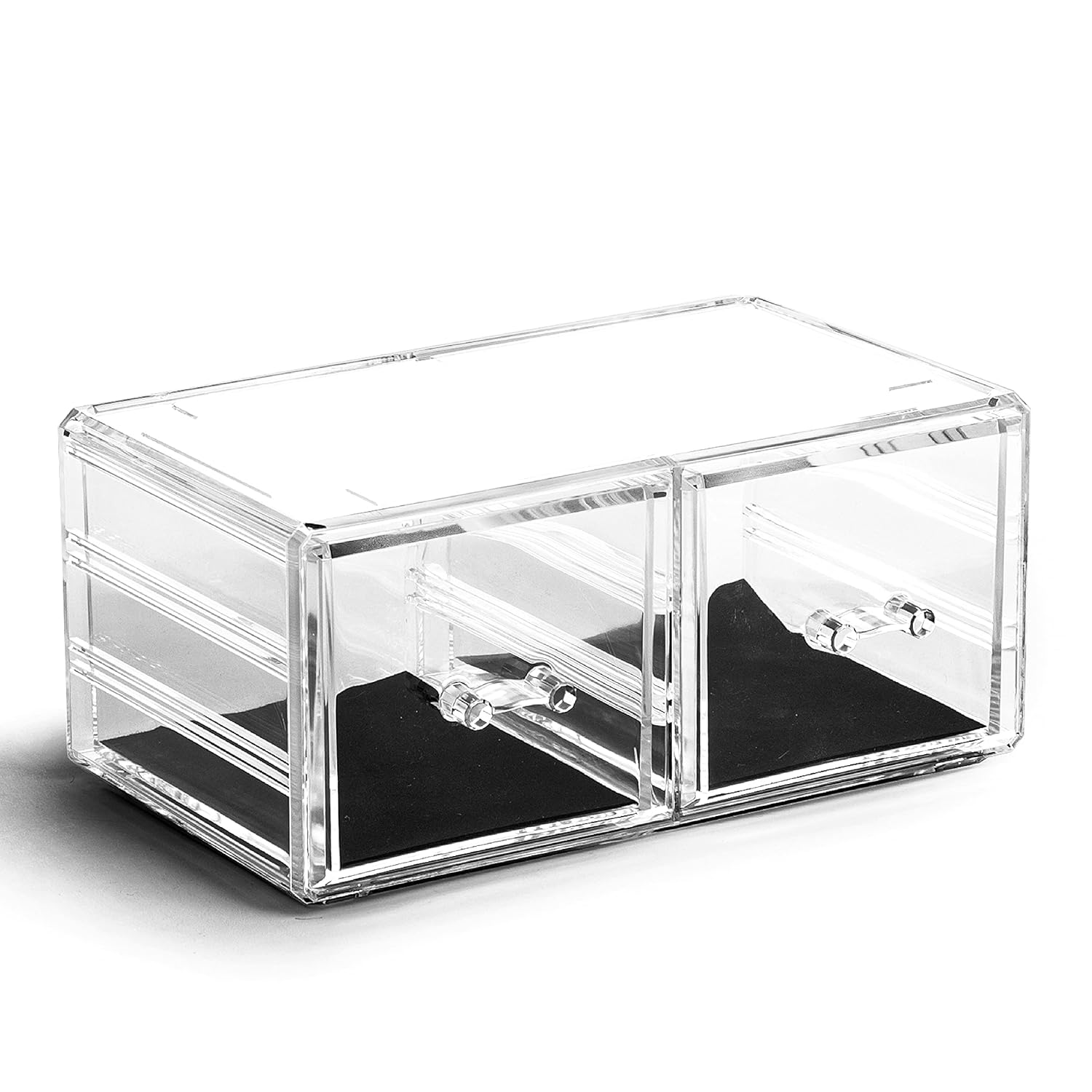 the MANHATTAN SERIES Acrylic Makeup Drawer Organizer- 2 Drawer Short | Clear Beauty Organizers and Storage| Cosmetic & Makeup Drawer| Home Organization| Jewelry & Vanity Accessories Drawers