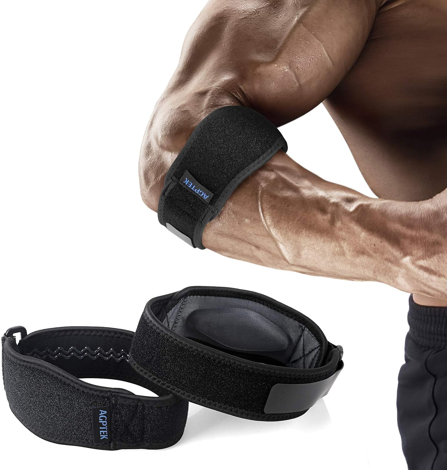 Codera para tendinitis y codo de tenista, paquete de 2