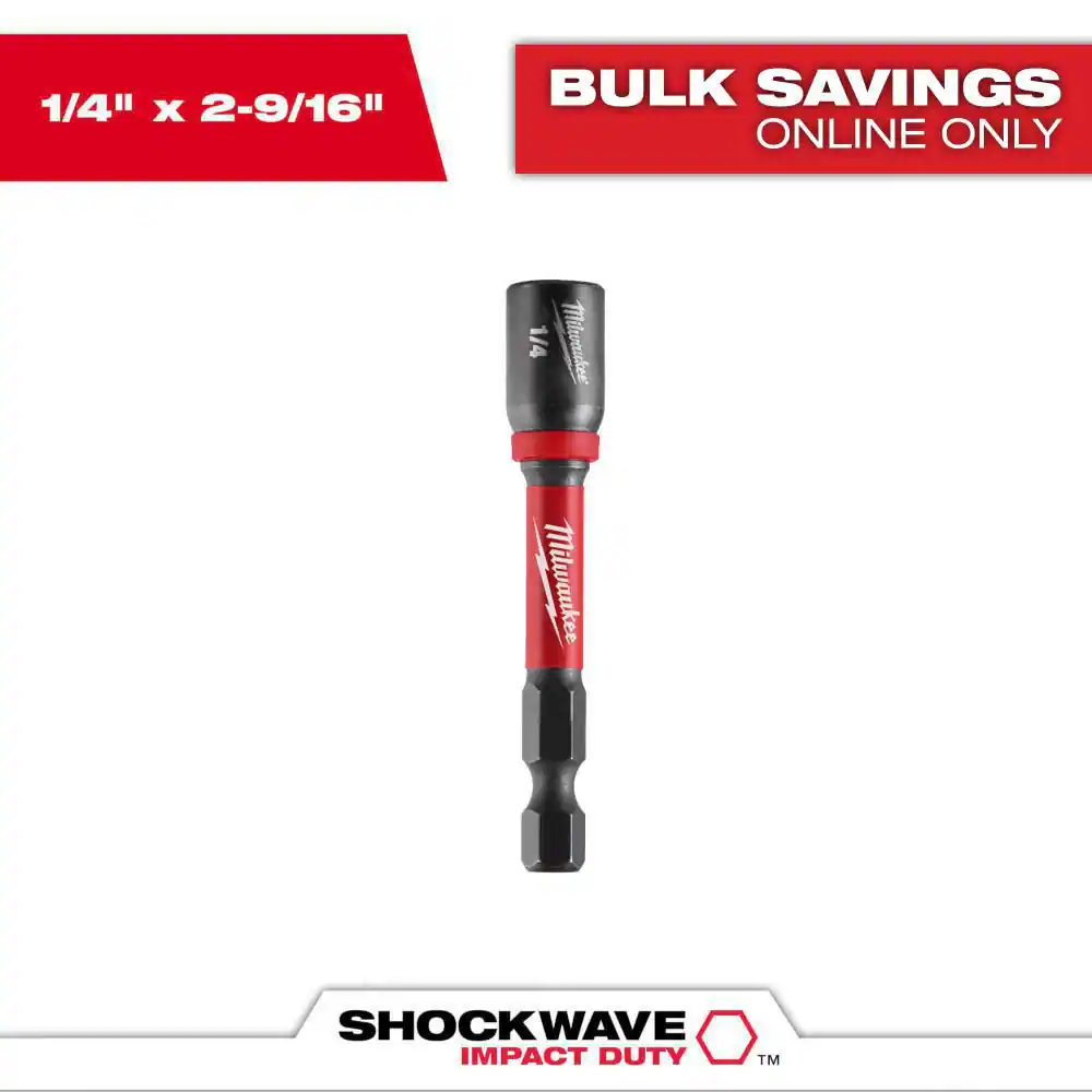 SHOCKWAVE Impact Duty 1/4 In. X 2-9/16 In. Alloy Steel Magnetic Nut Driver (1-Pack)