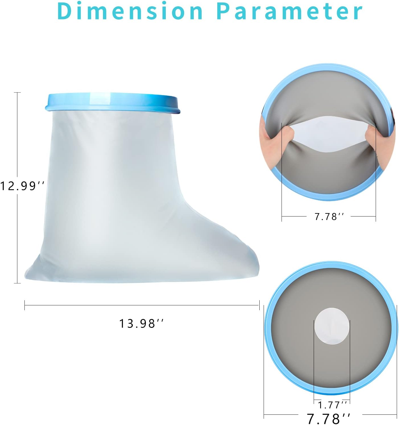 SUPERNIGHT Waterproof Foot Cast Cover for Shower& Bath, Reusable Sealed Water... - Picture 5 of 14