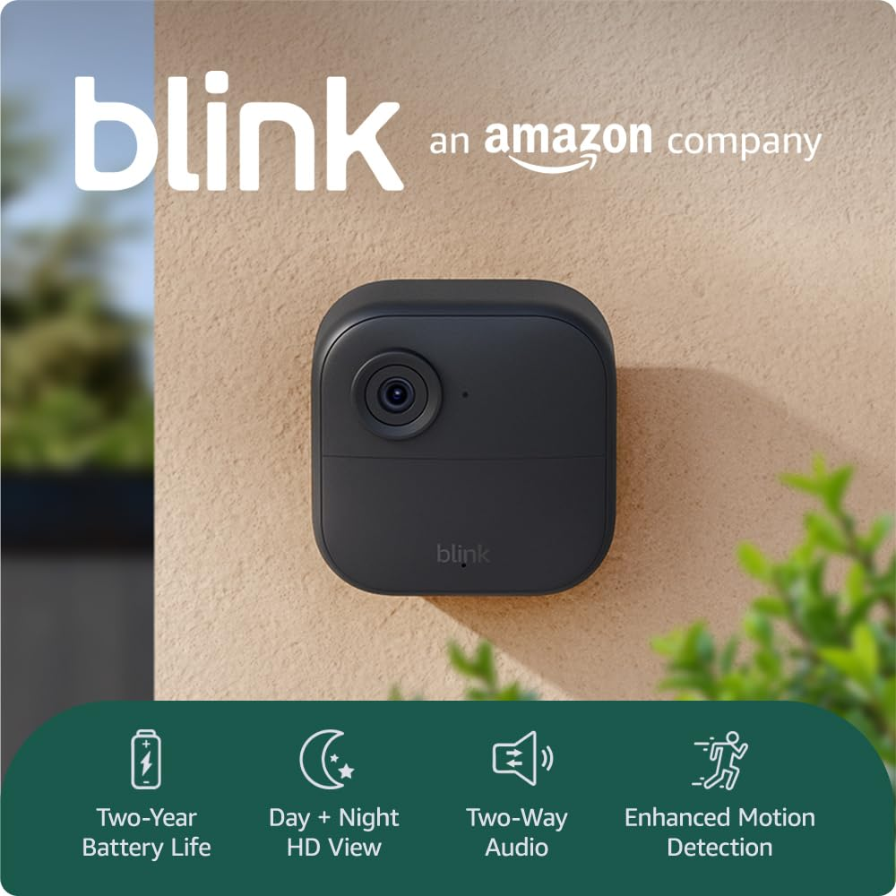 New Blink Camera (Outdoor 4) + New Blink Video Doorbell (Black)| Wireless HD Smart Security Camera, Two-Year Battery Life, Enhanced Motion Detection| 3 Camera System with Sync Module Core Incl.| IP65