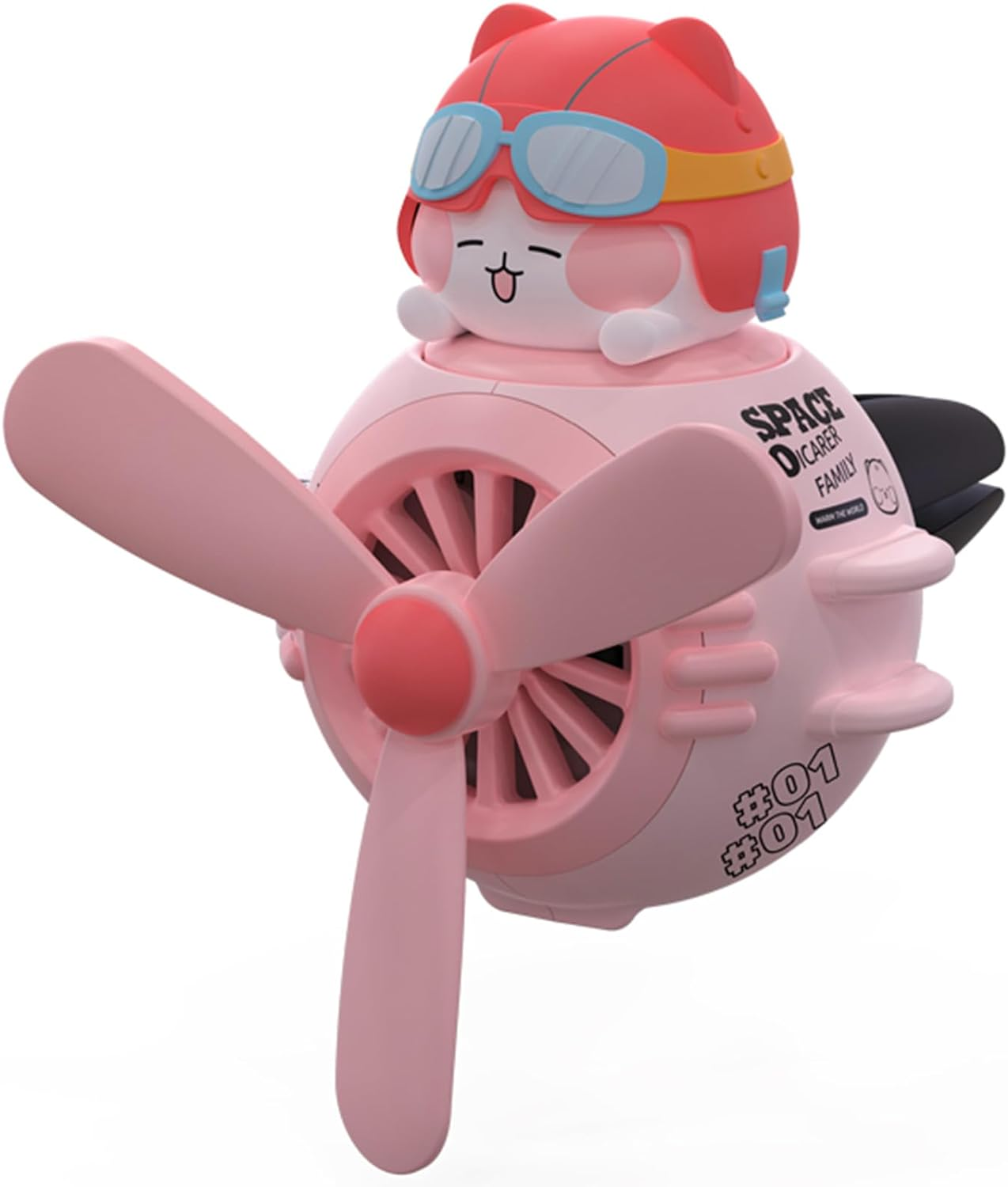 Car Air Fresheners Cute Pilot Cat, Car Vent Air Freshener Rotating Propeller ... - Picture 2 of 14