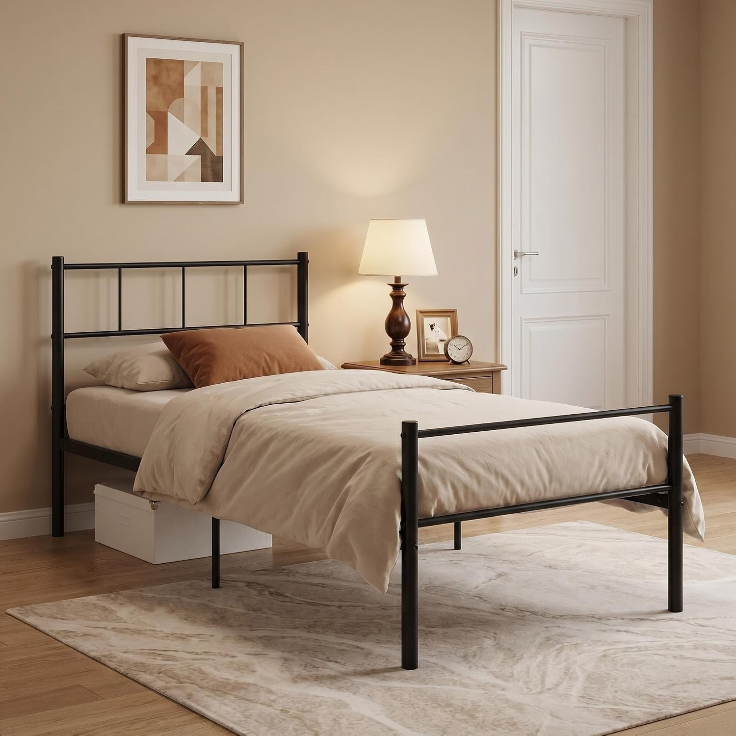 Durable 3Ft Metal Bed Frame for Bedroom Furniture Solutions