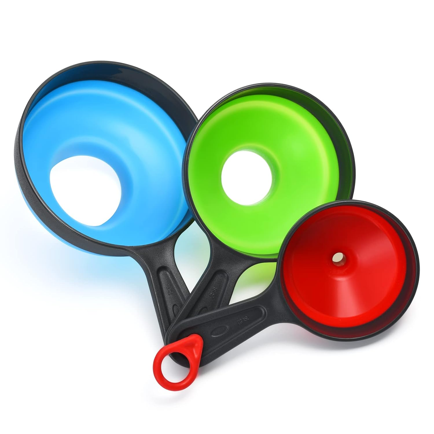 Collapsible Silicone Funnels for Kitchen Use (3 Pack)