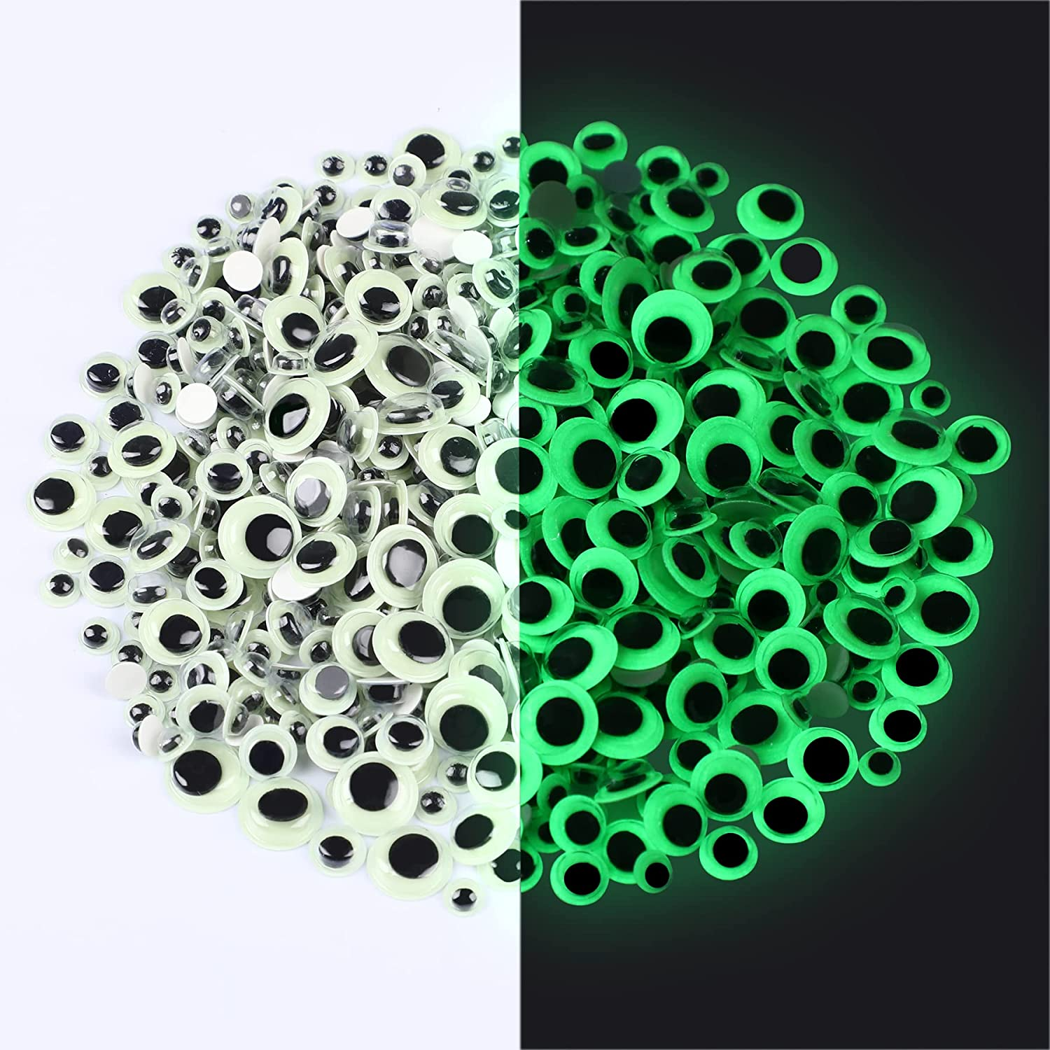 500Pcs Glow in Dark Googly Eyes Self Adhesive for Halloween Crafts