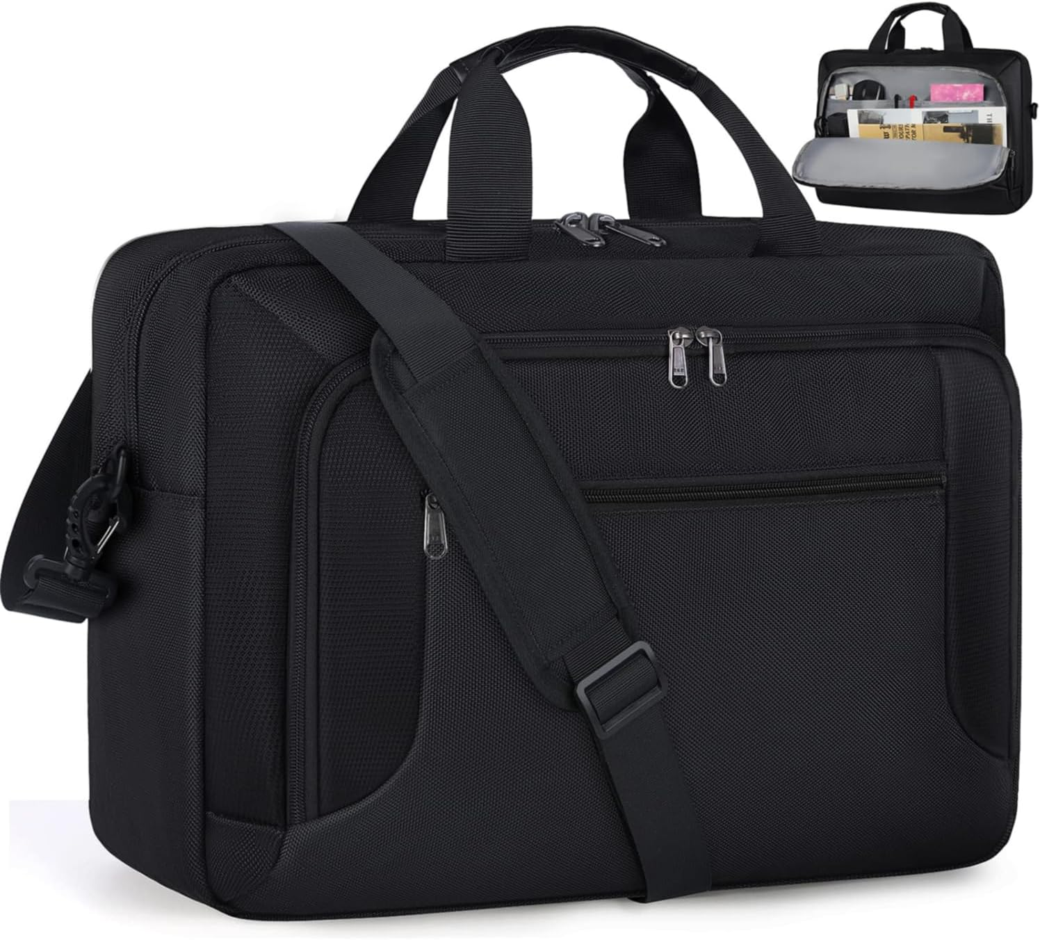Laptop Bag Case 17.3 Inch Laptop Briefcase Waterproof Computer Bag Black