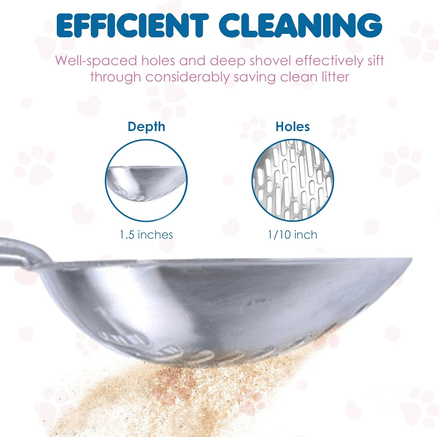 SunGrow Cat Litter Scoop - Premium Multicat Metal Sifter with Deep Shovel, No... - Picture 4 of 14