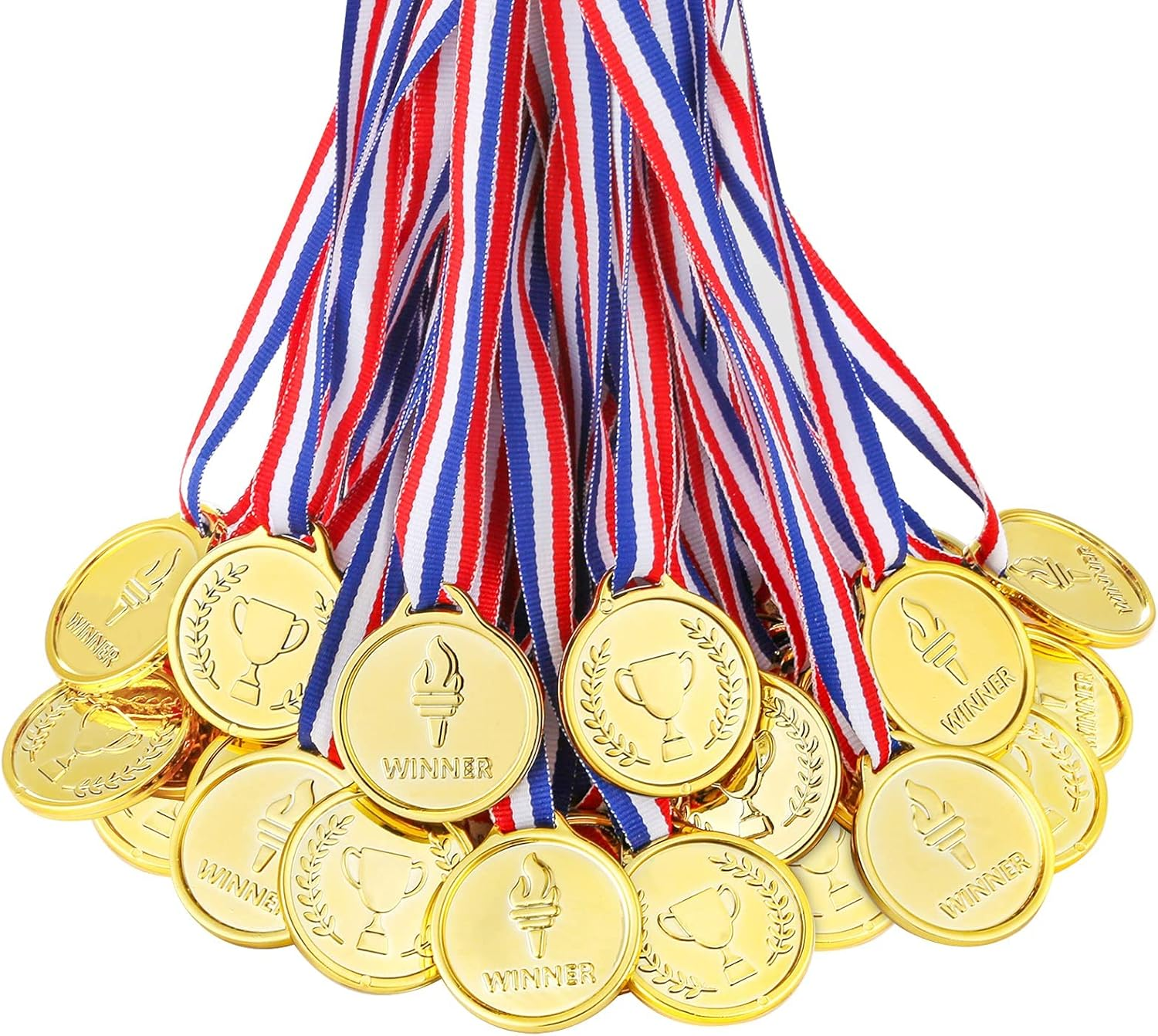 100 Pieces Gold Medals for Kids Medals for Awards Plastic Winner Award Medals for Kids