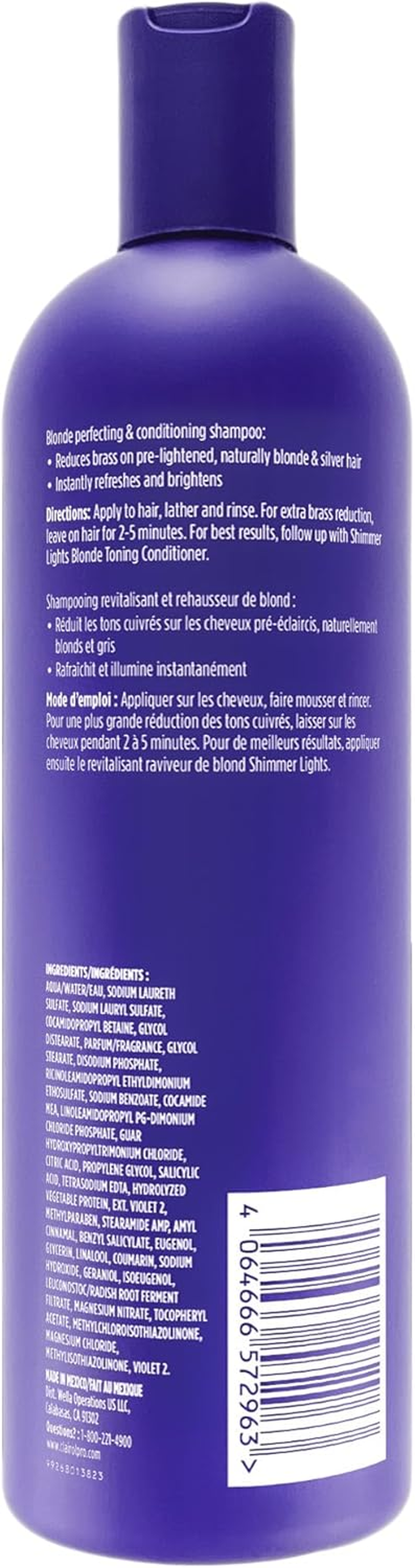 Clairol Shimmer Lights Blonde and Silver Shampoo For Unisex 16 oz Shampoo - Picture 3 of 12