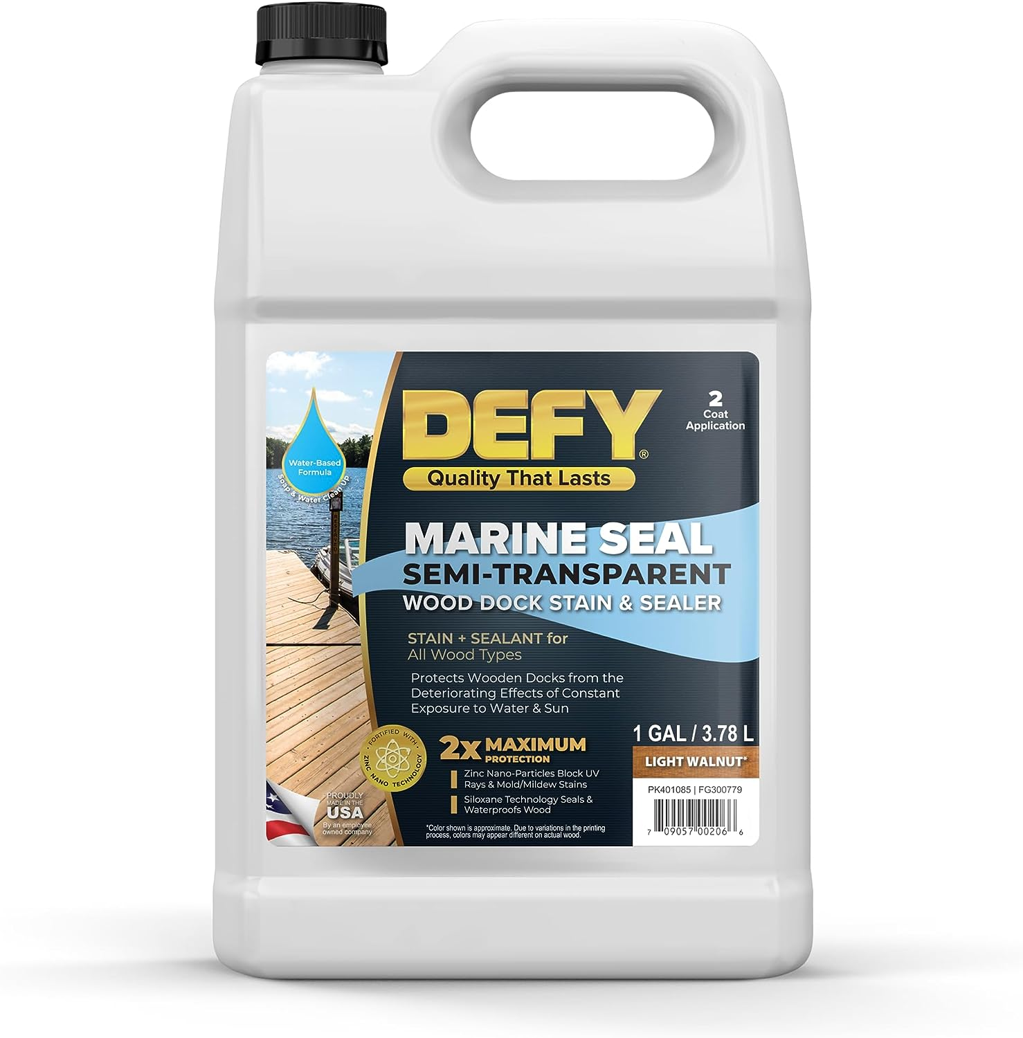 Marine Seal Wood Dock Stain & Sealer - Semi-Transparent Stain for Marinas, Boat Docks, & Piers