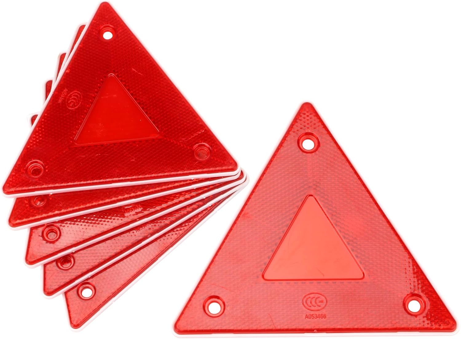 6 Pcs Red Safety Reflector Warning Sign, 6