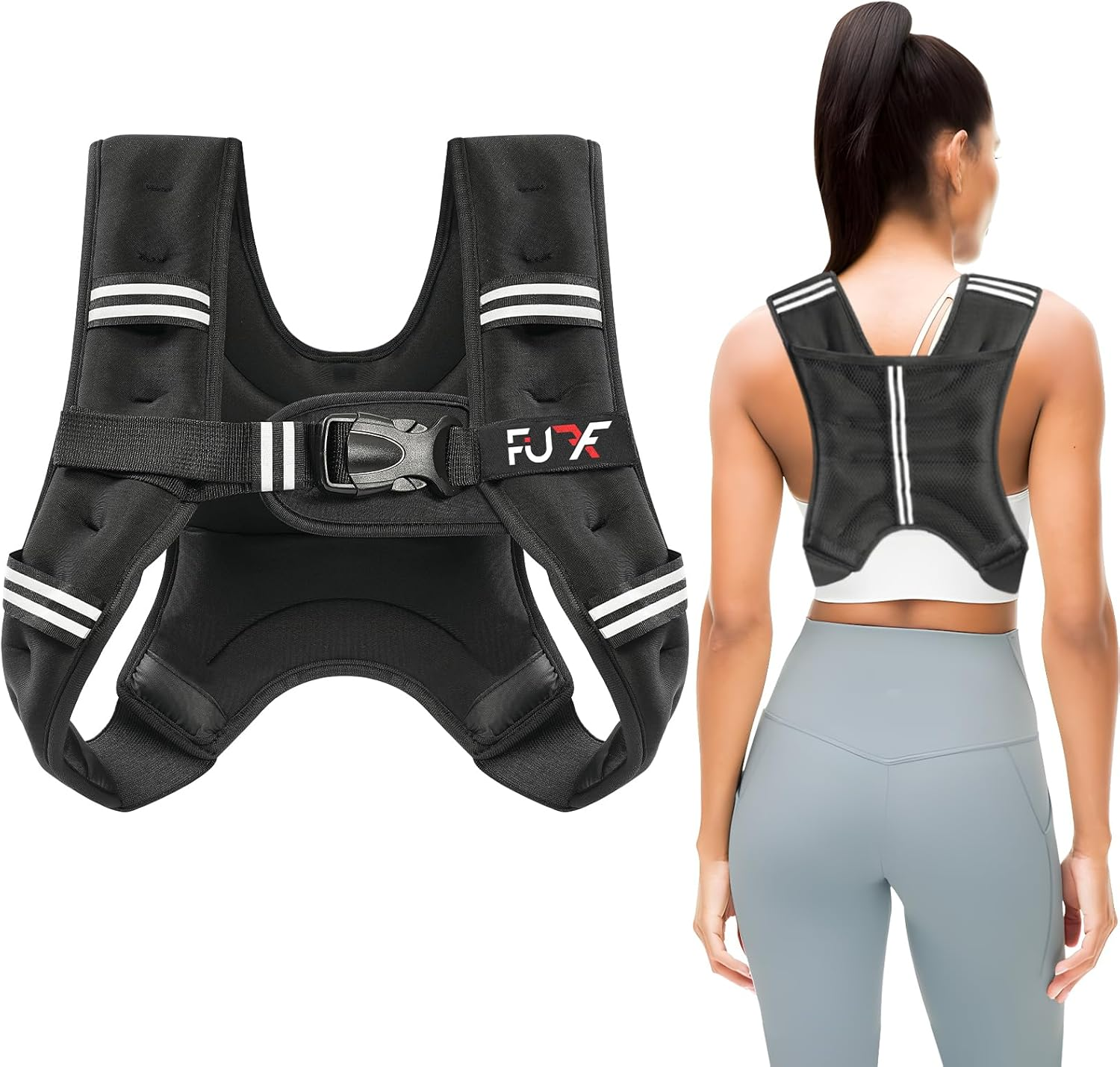 Weighted Vest Woman - 5Lb/12Lb/10Lb/15Lb/20Lb/25Lb/30Lb Weights with Reflective Stripe, Weighted Vest for Men Women Strength Training Running Walking Jogging
