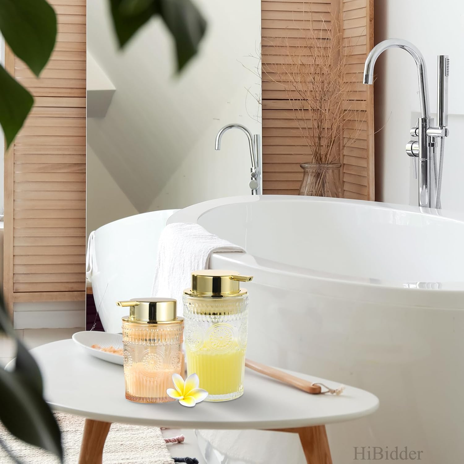 Glass Liquid Soap Dispenser with Gold Pump, Liquid Hand Soap Dispenser for Ba... - Picture 7 of 20