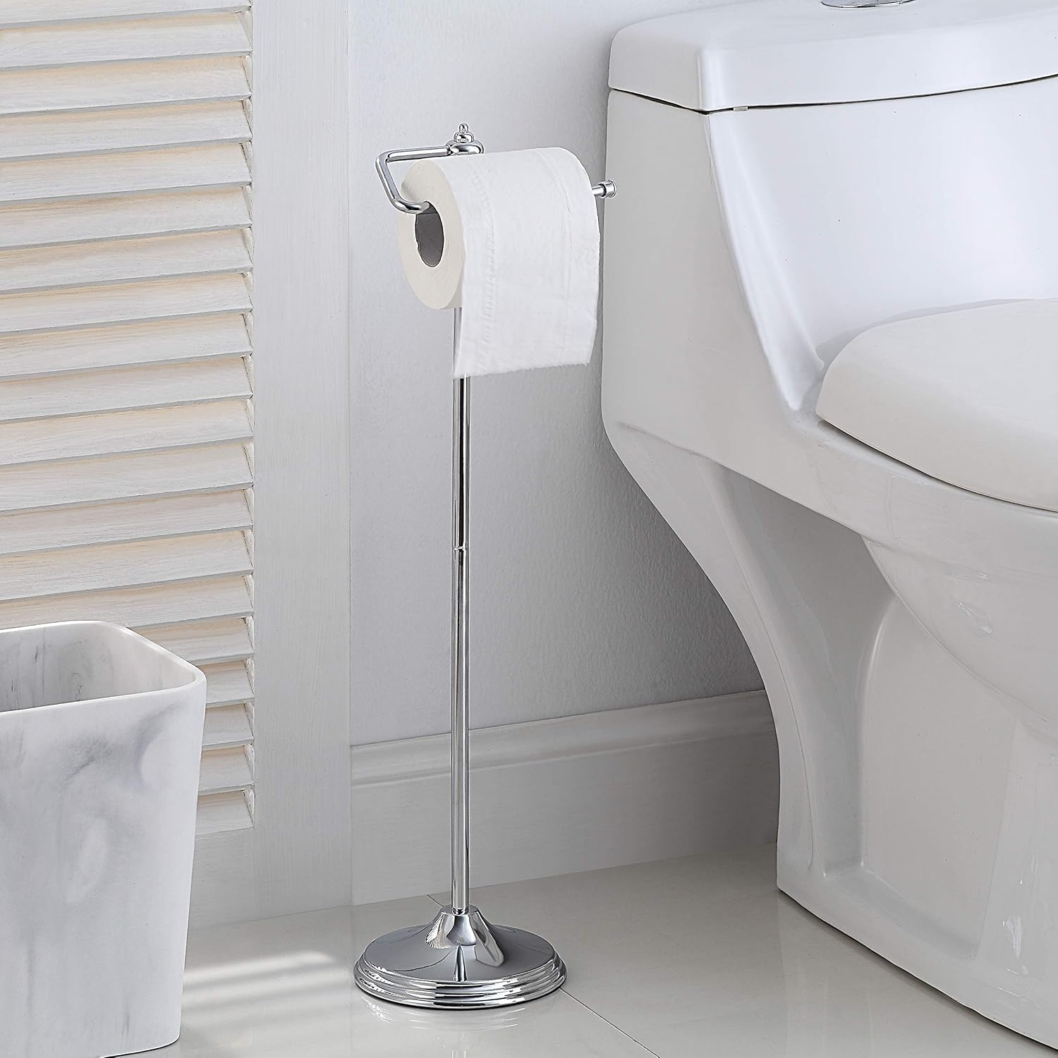 Sunnypoint Bathroom Free Standing Toilet Tissue Paper Roll Holder Stand 