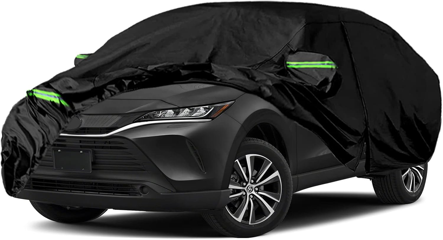 Waterproof Car Cover Replace for 2009-2024 Toyota Venza, 6 Layers All Weather Car Covers with Zipper Door & Windproof Bands for Snow Rain Dust Hail Protection