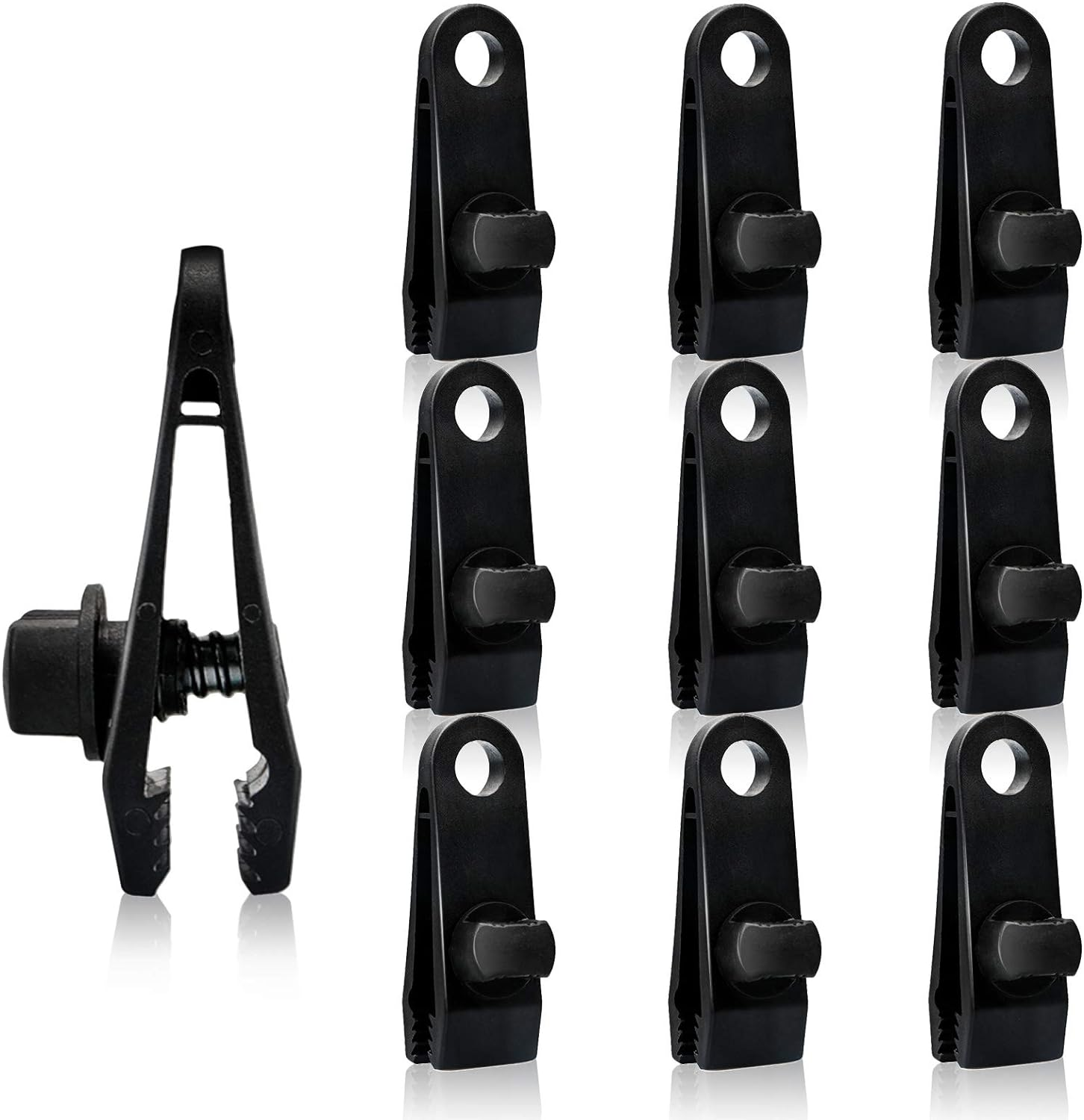 10Pcs Tarp Clips Heavy Duty Lock Grip, Plastic Tarp Clamps, Reusable Linoleum Tent Clip, Canvas Clips for Outdoor Garden Farm