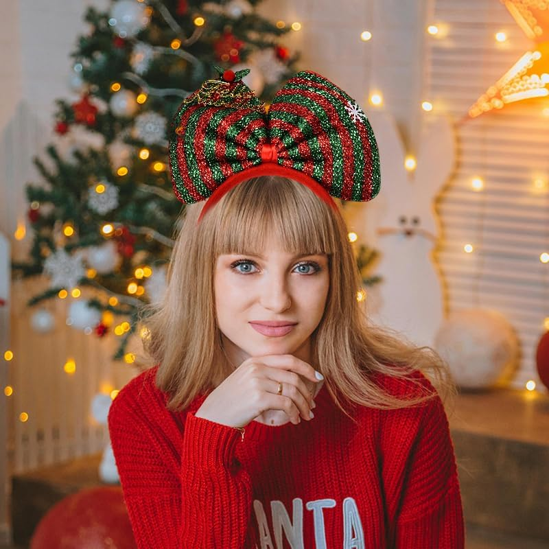 Big Christmas Hair Bow Hairband Christmas Tree Headband Xmas Ornaments Christ... - Picture 7 of 15